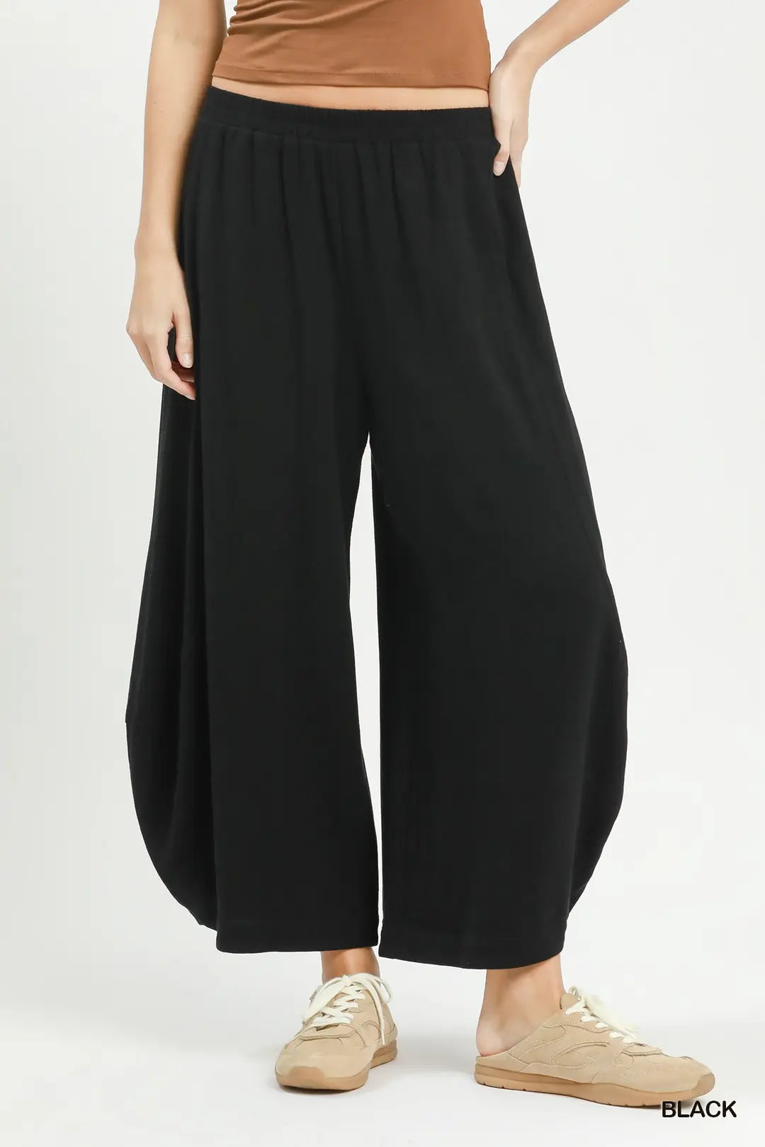 Linen Wide Leg Cropped Palazzo Pants