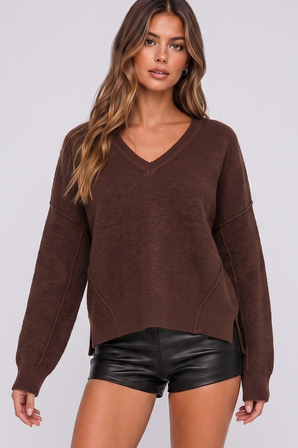 V Neck Pullover Sweater