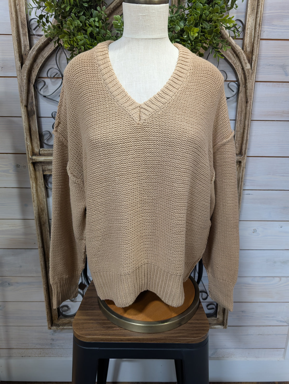 Plus V Neck knit Sweater