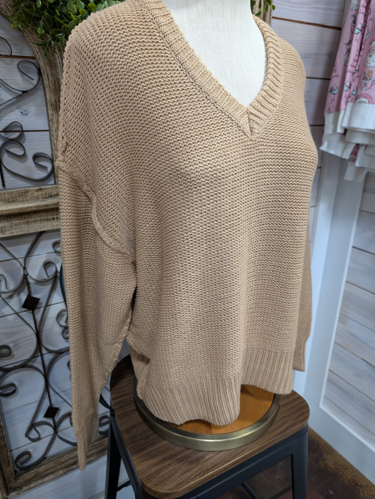 Plus V Neck knit Sweater