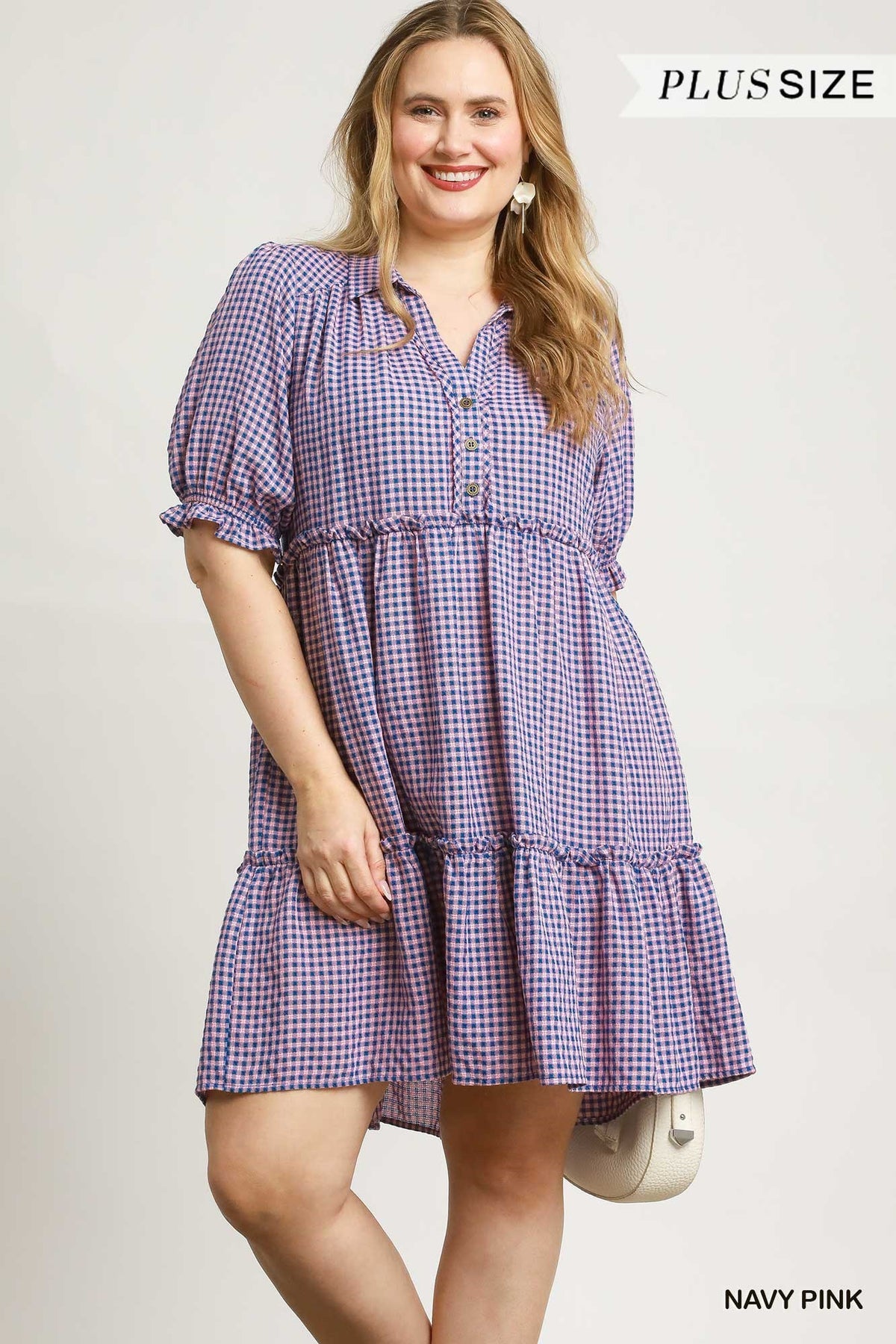 Ruffle Trim Collar Dress Plus