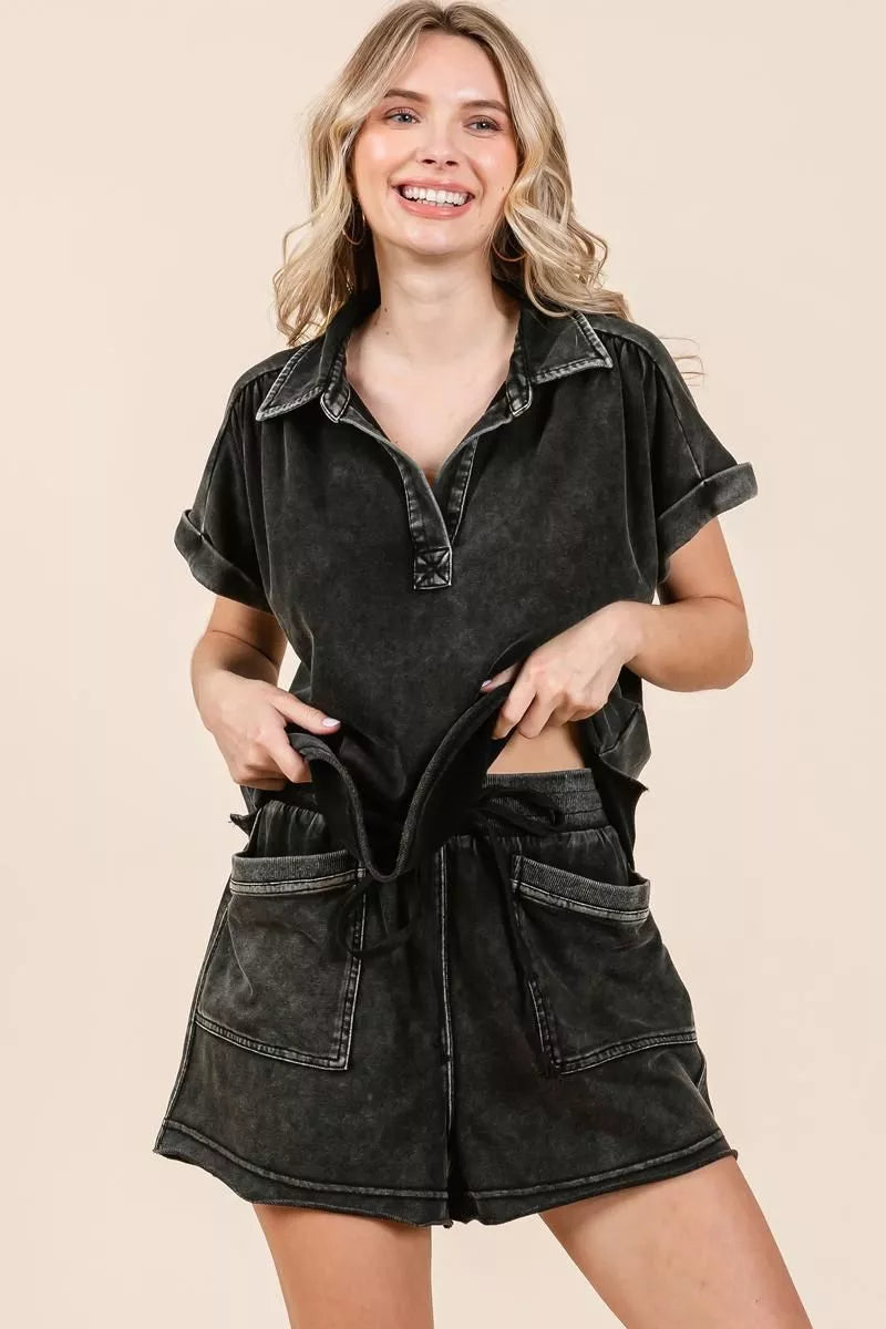 Washed Black Short Set
