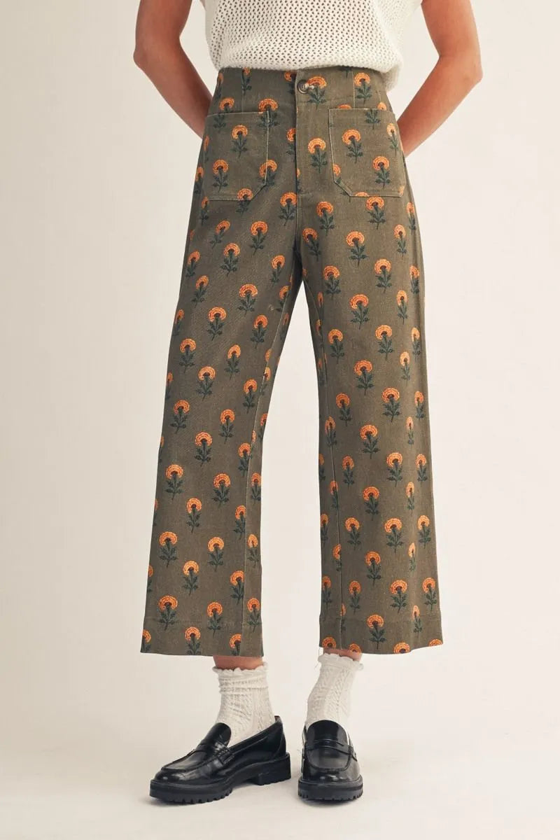 Wide Leg Floral Pant