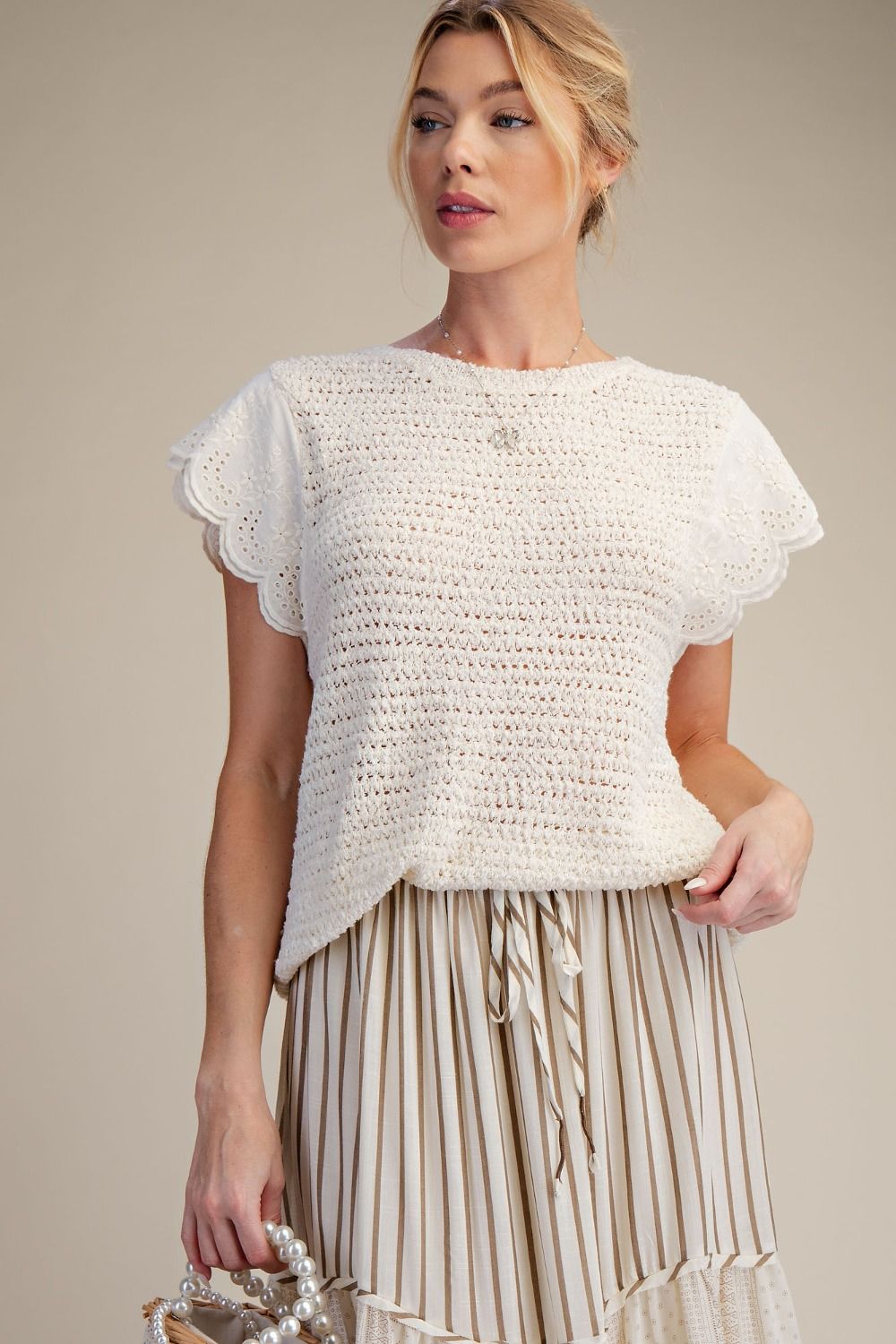 WING SLEEVES KNITTED SWEATER