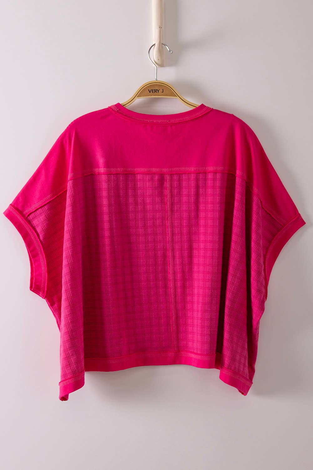 Dolman Sleeve Textured Knit Casual Top Plus