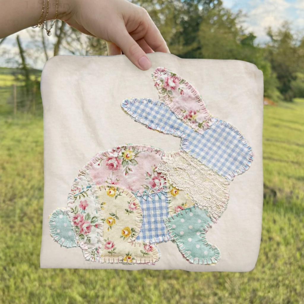 Pink Patchwork Bunny T-Shirt