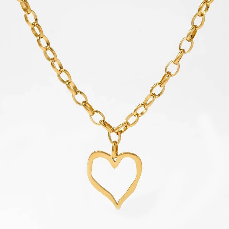 18K TARNISH FREE HEART NECKLACE