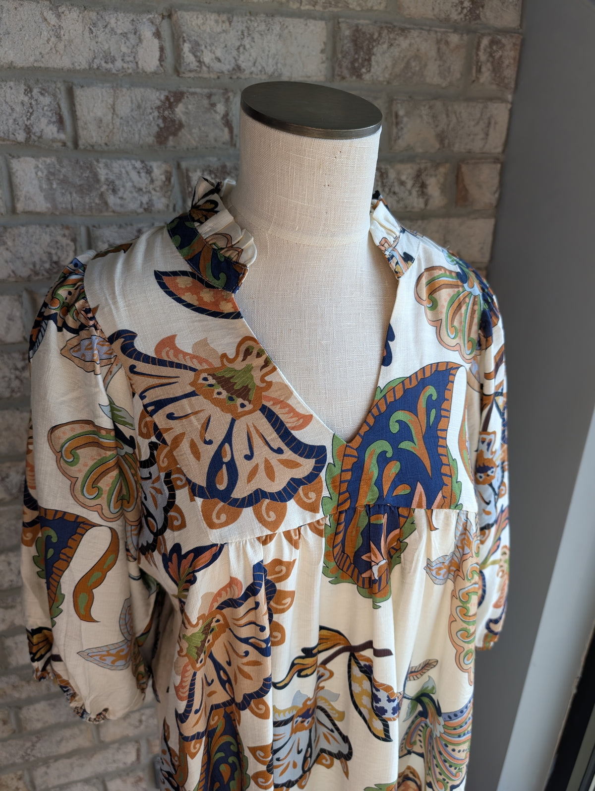 Abstract Print Babydoll Dress