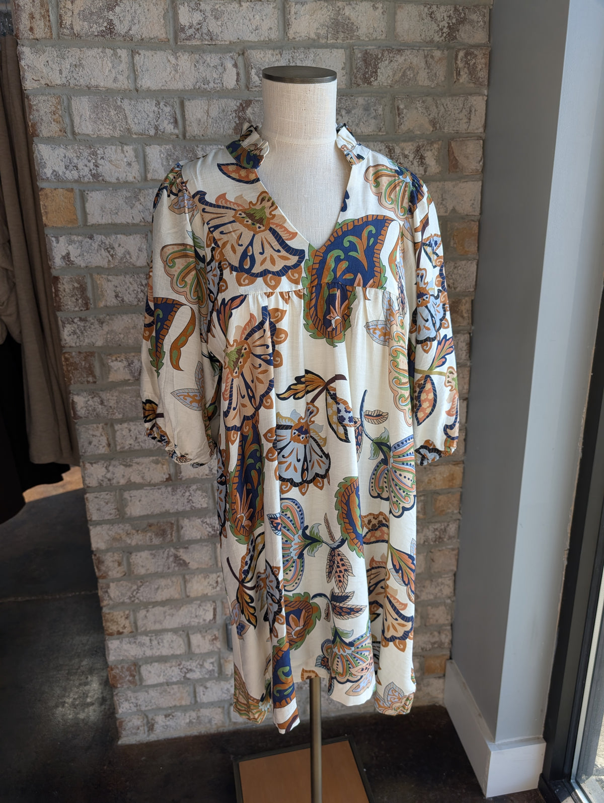 Abstract Print Babydoll Dress