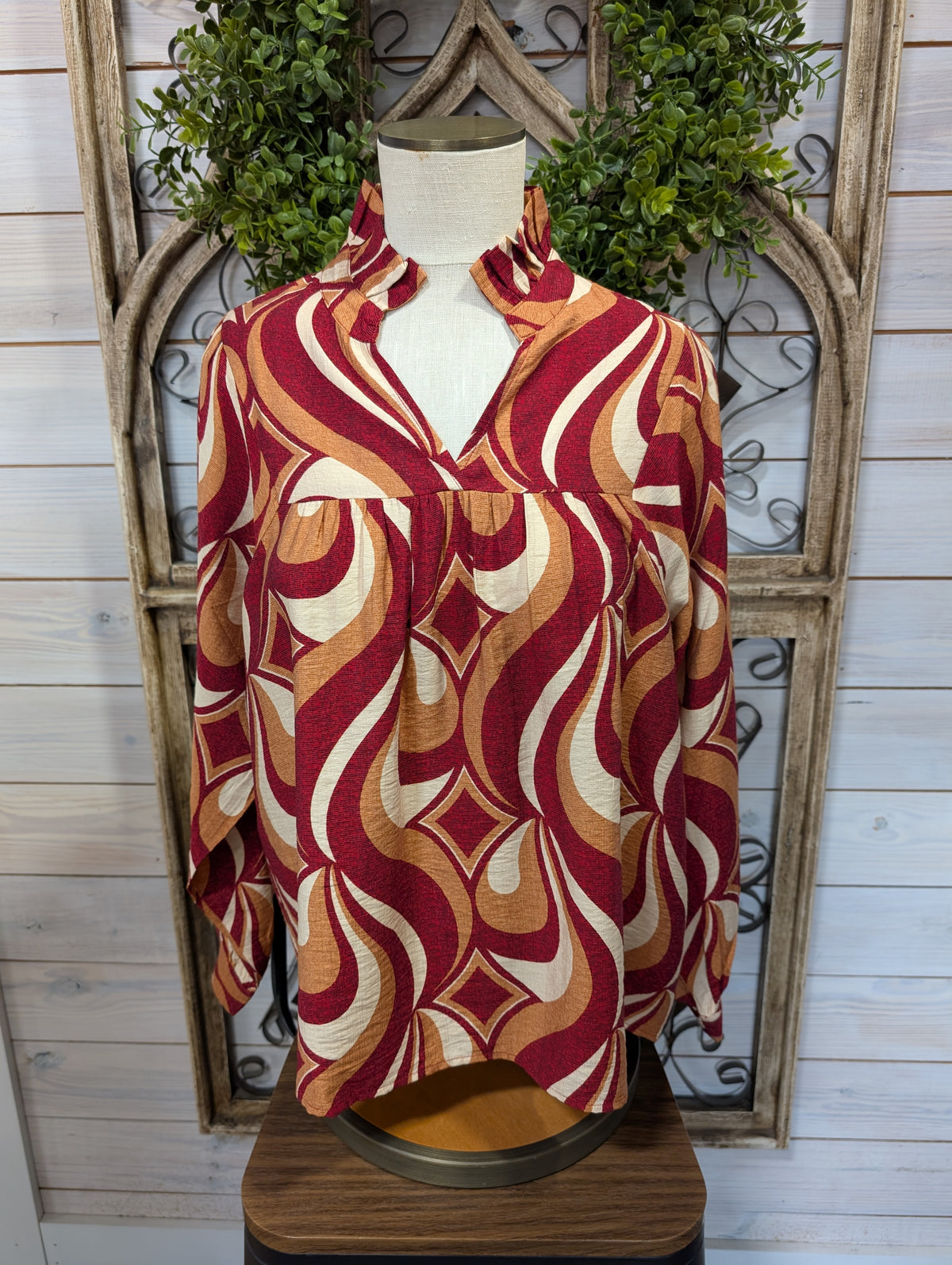 Abstract Print L/S top