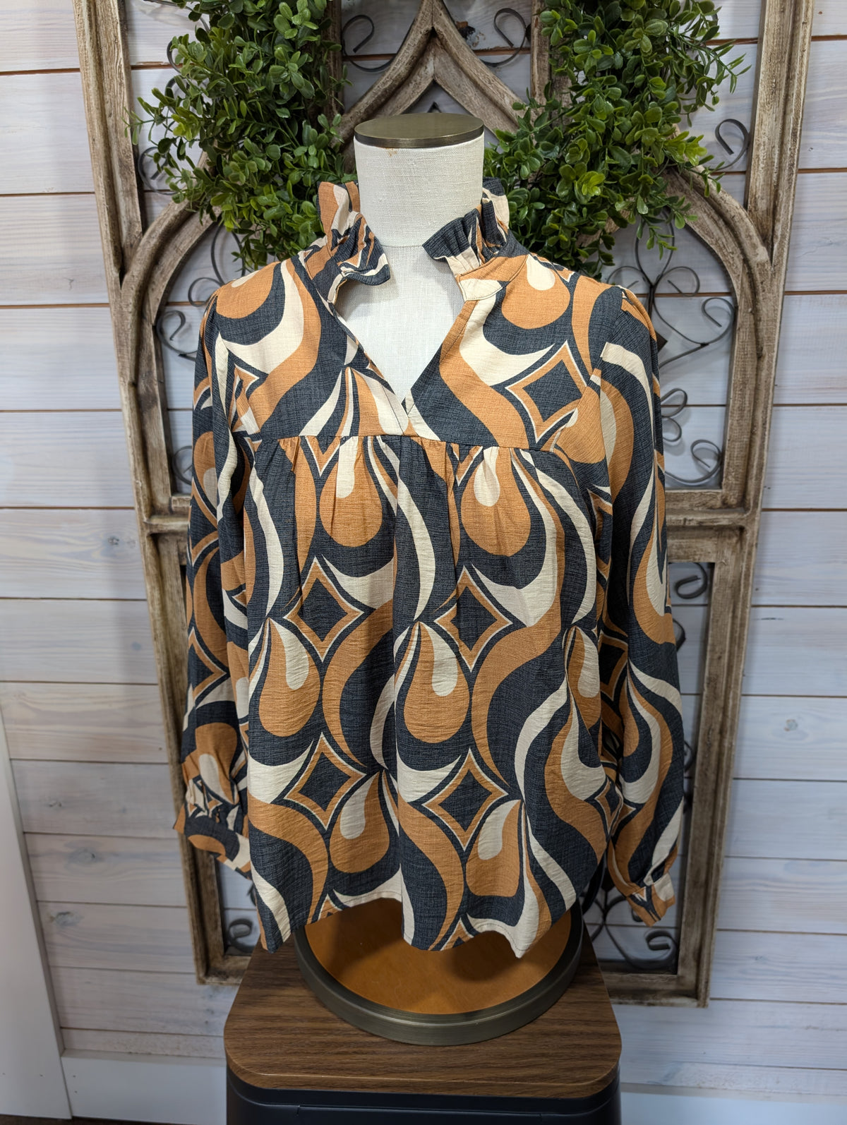 Abstract Print L/S top