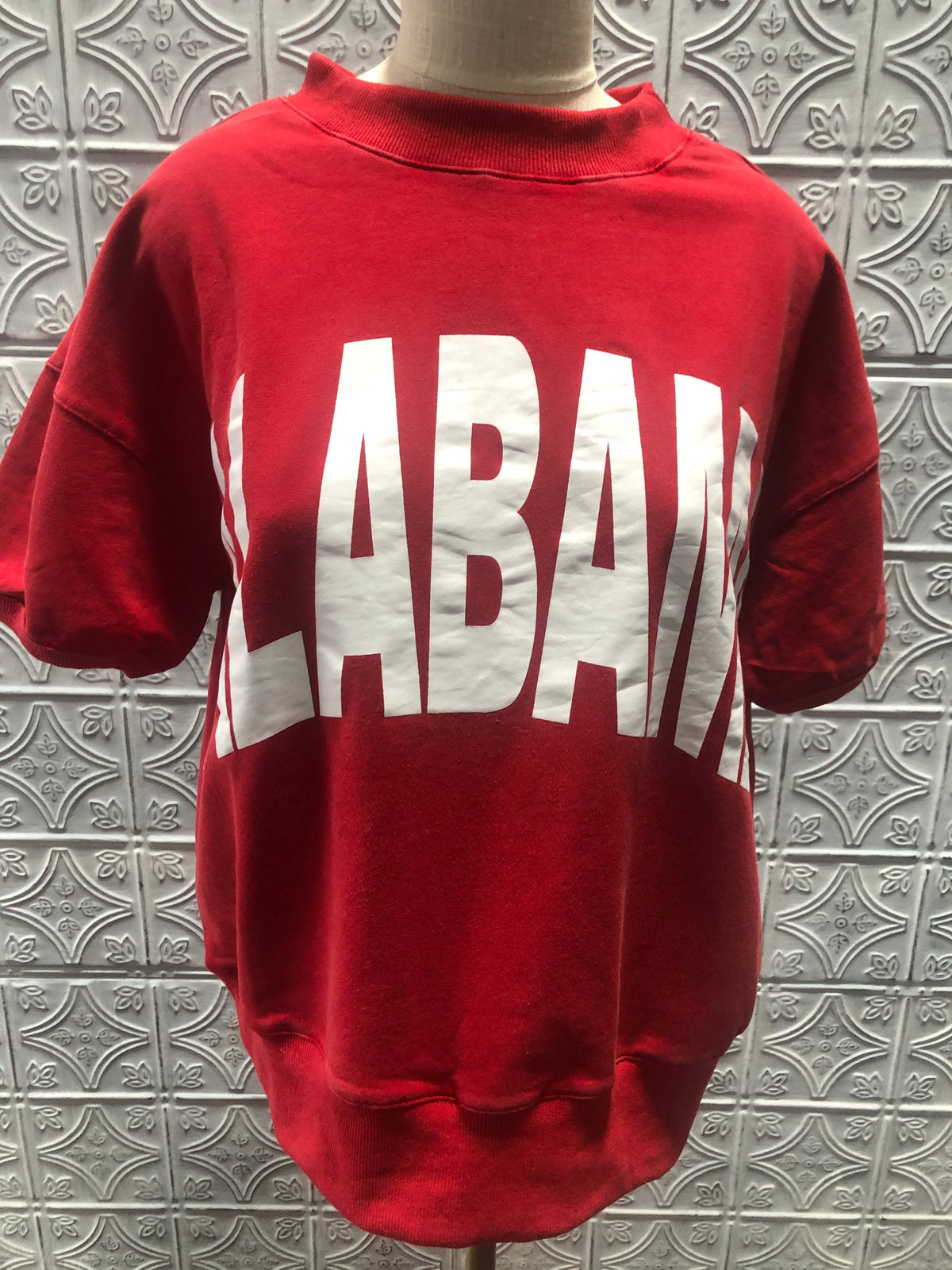 Acid washed short sleeve sweatshirt