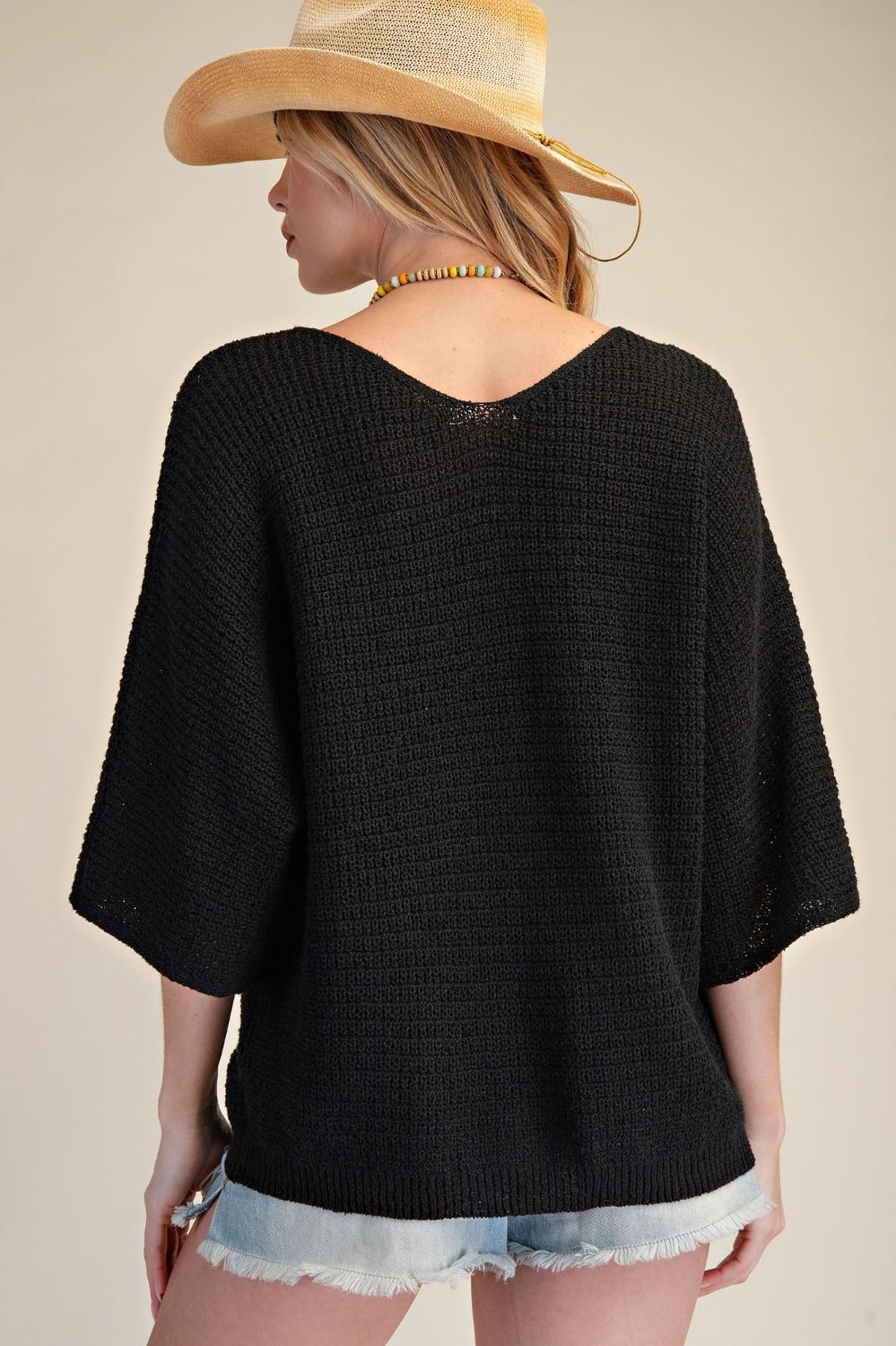 3/4 Sleeve Knit Sweater