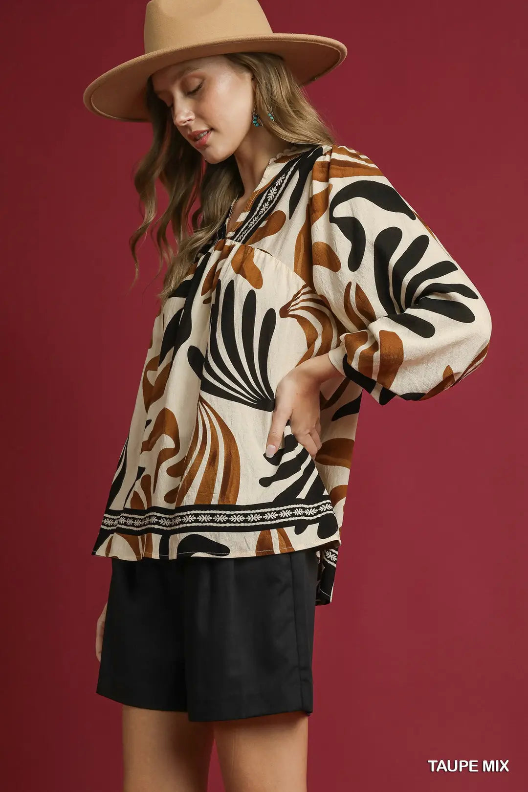 Leafy Print Top