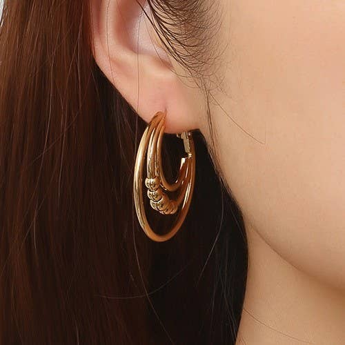 18K WATERPROOF TARNISH FREE HOOP EARRINGS