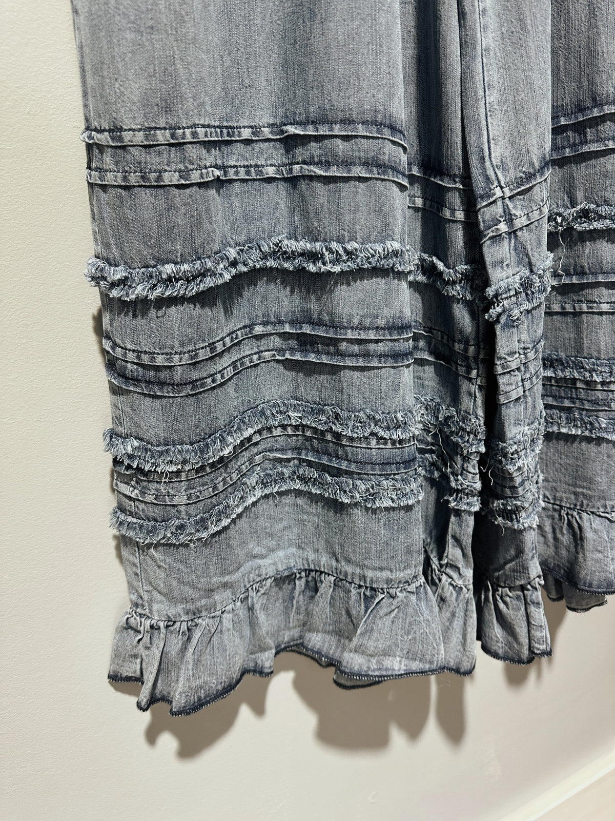 Frayed Washed Chambray Pants