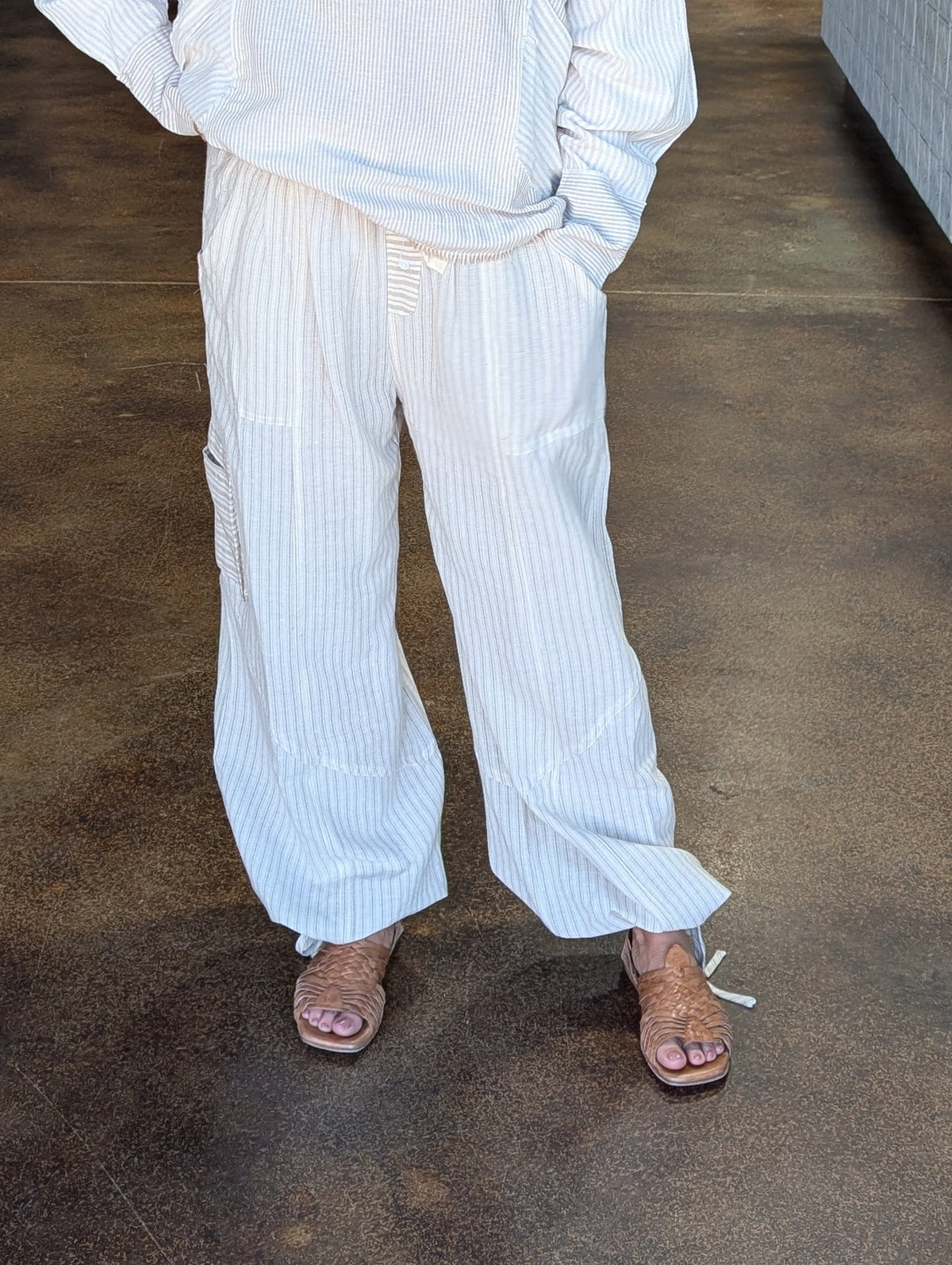 Multi Stripe Pants with adjustable strap