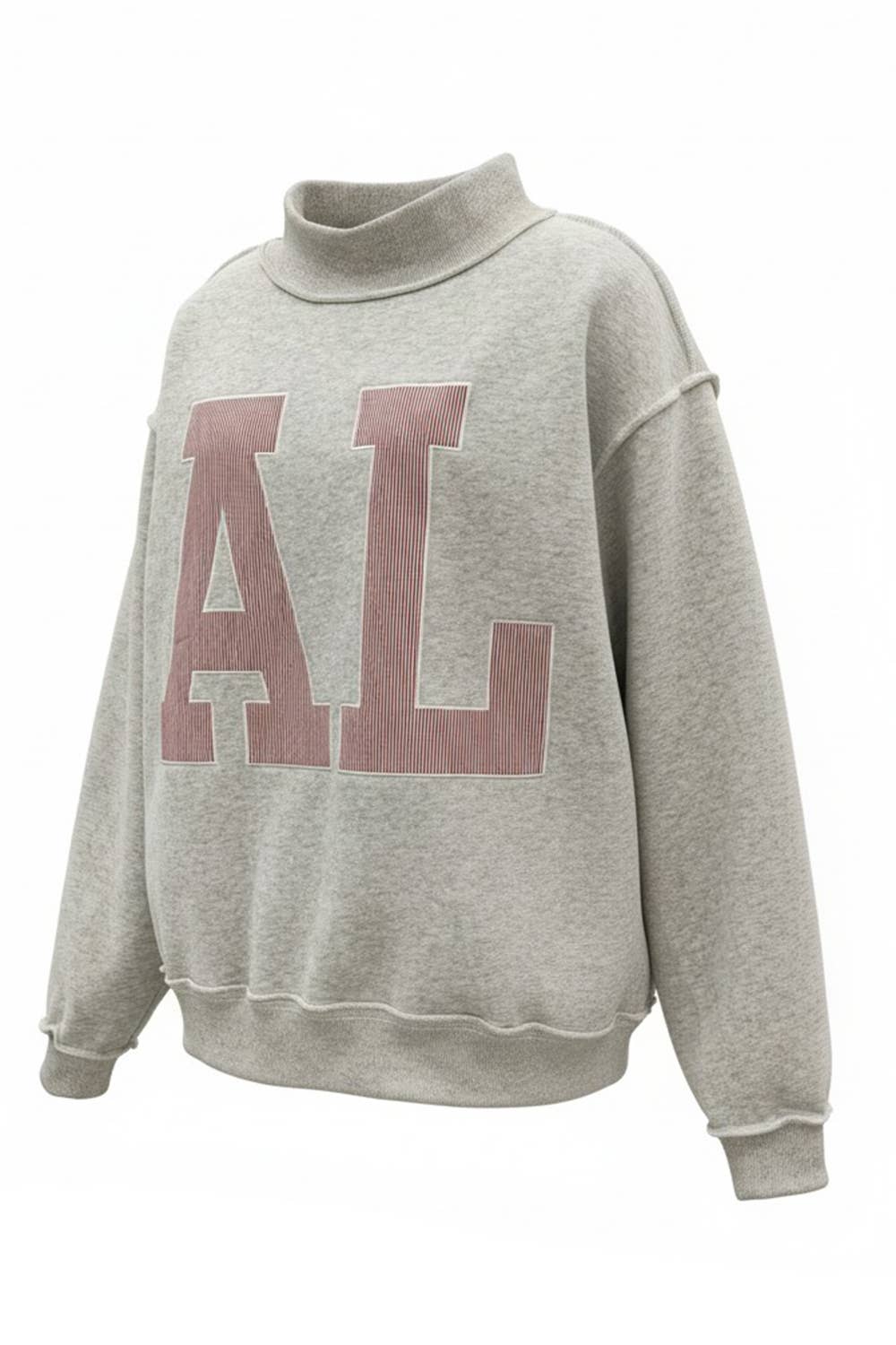 IT2594E-AL | 'AL' ALABAMA Embroidered Mock Neck Sweatshirt