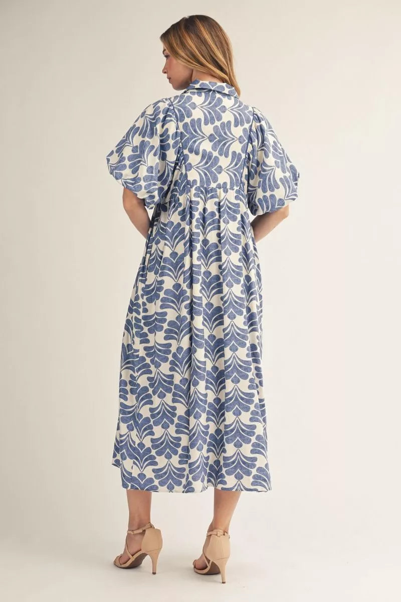 Smocked Floral Midi Dress