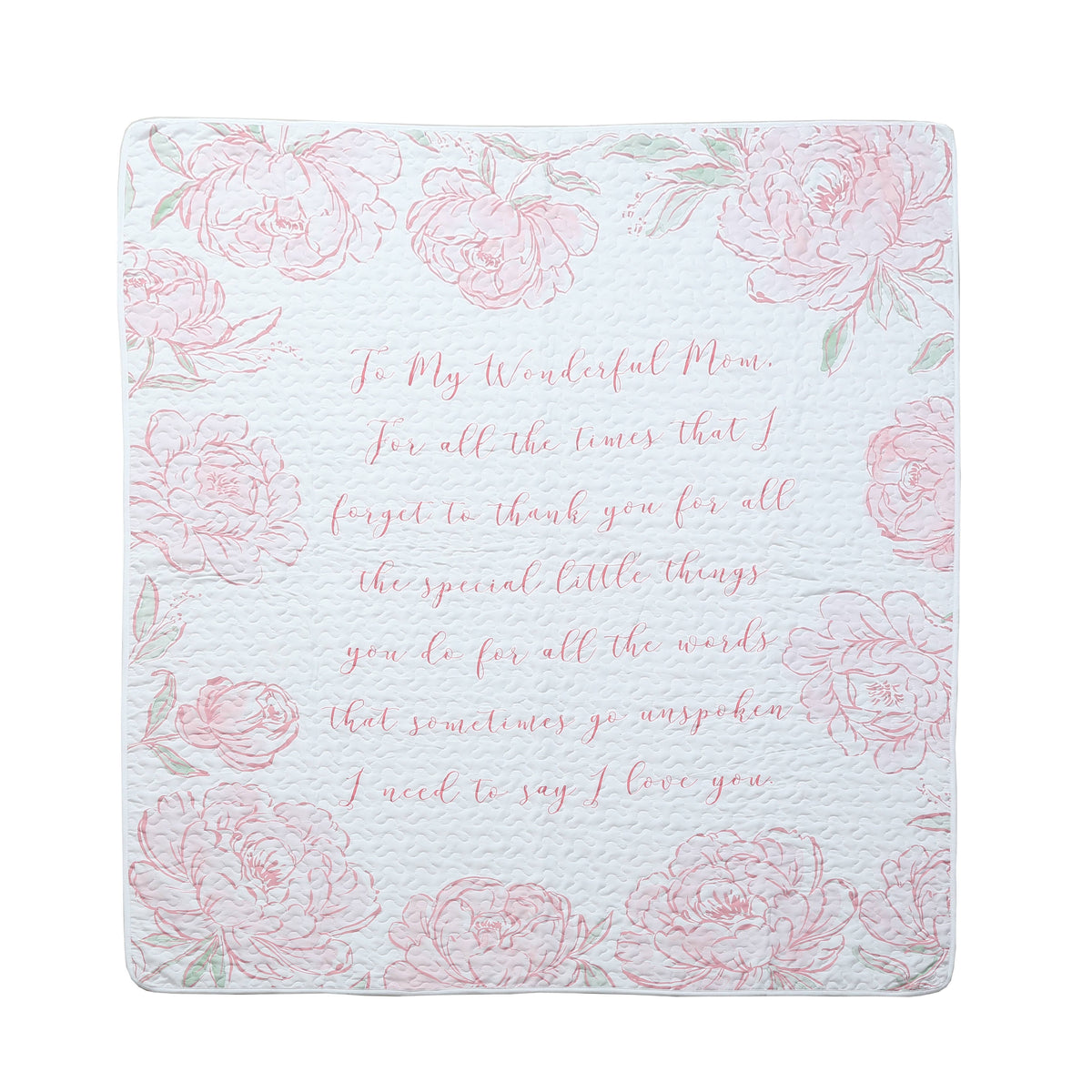 "To My Wonderful Mom" Inspirational Quilted Throw 50"x60"