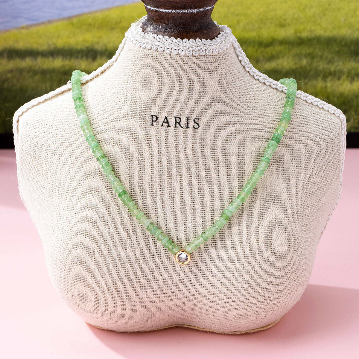 NATURAL SEMI PRECIOUS STONE BEADED CHARM NECKLACE | 80N92658