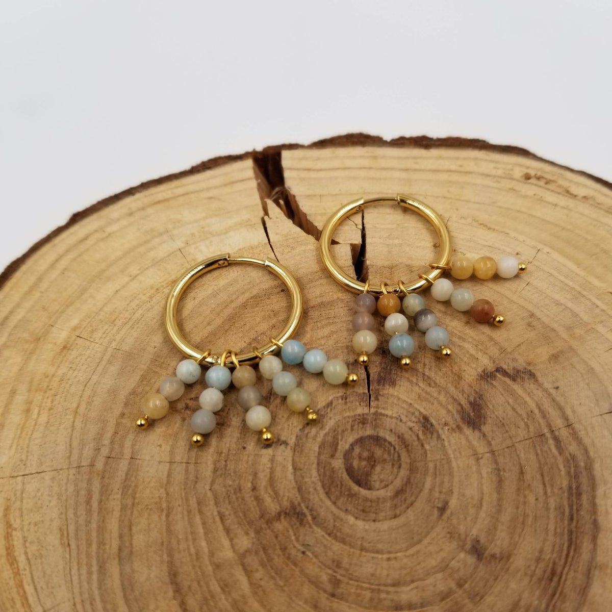 Connecting Amazonite Beads Natural Stone Earrings