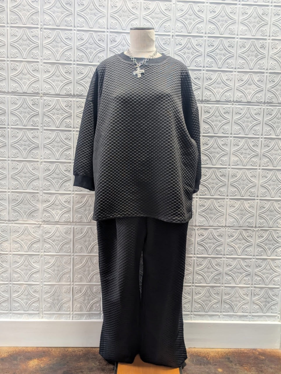 Embossing Textured Loungewear Sets plus