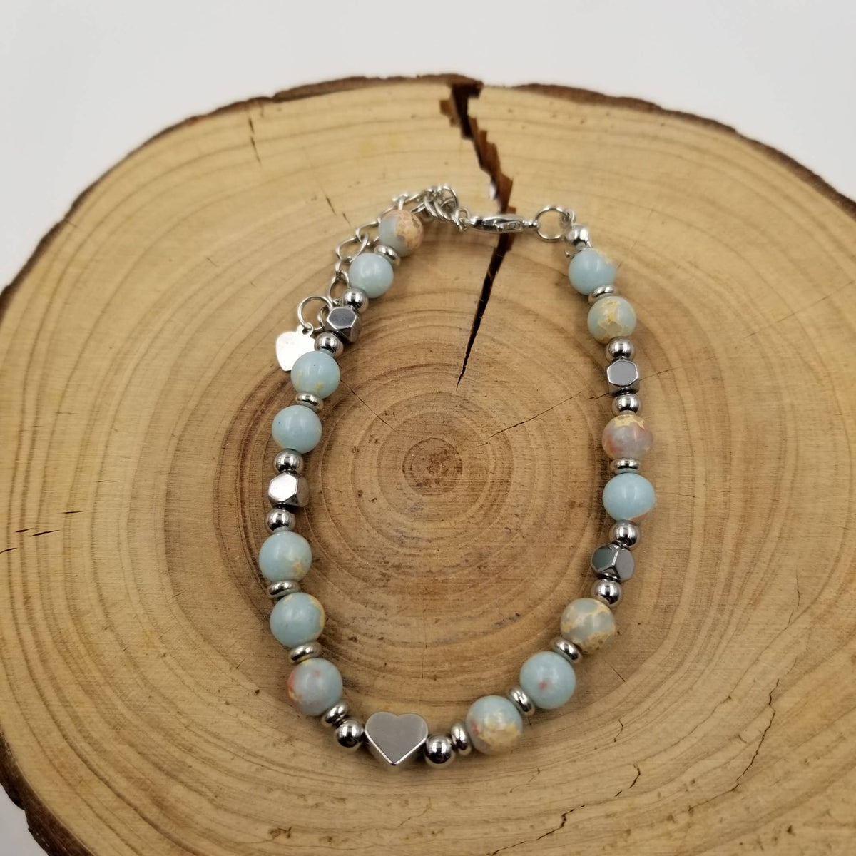 To My Mom Heart Natural Stone Mother's Day Bracelet