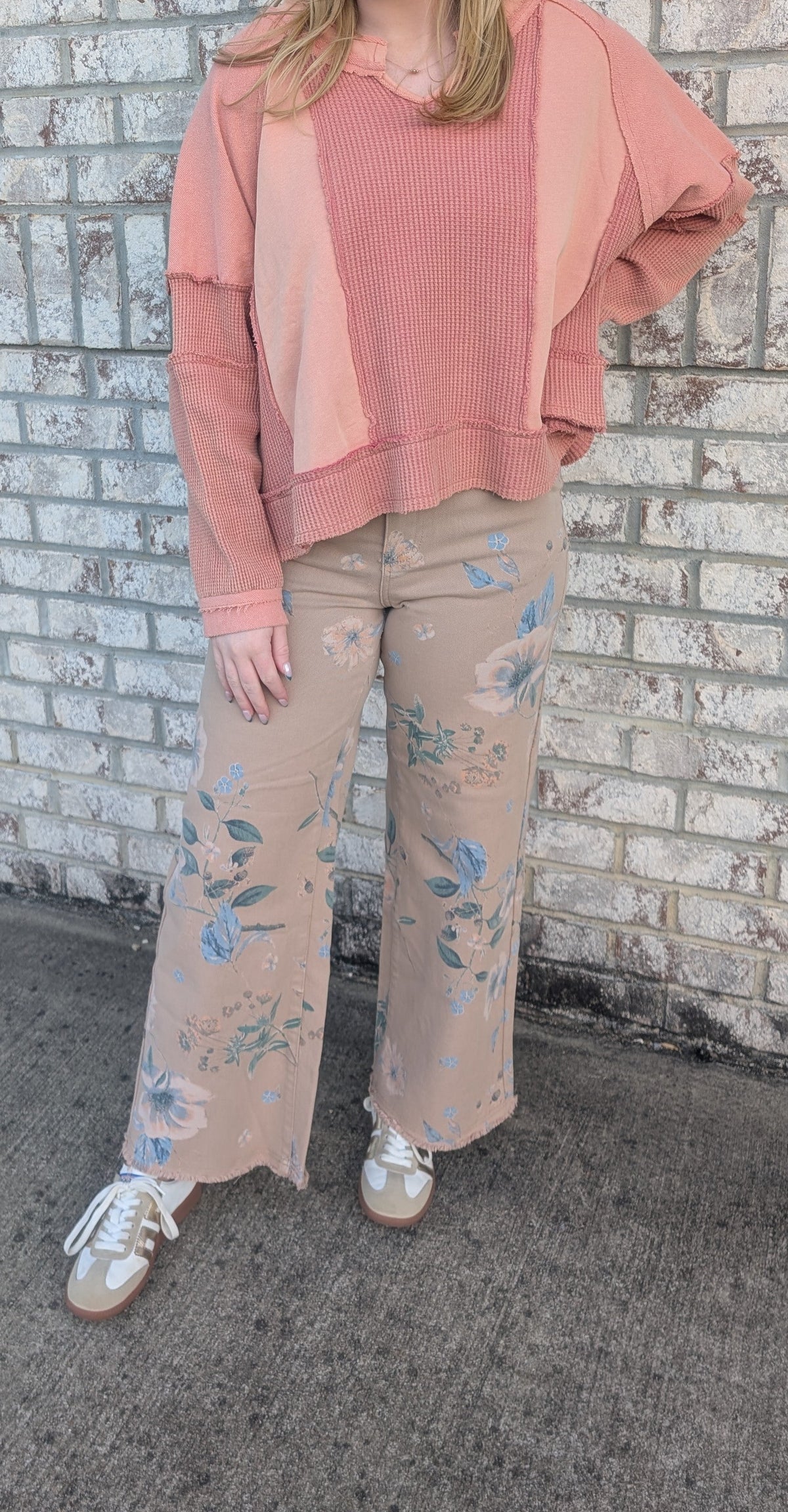 Flower Printed Soft Stretch Jeans