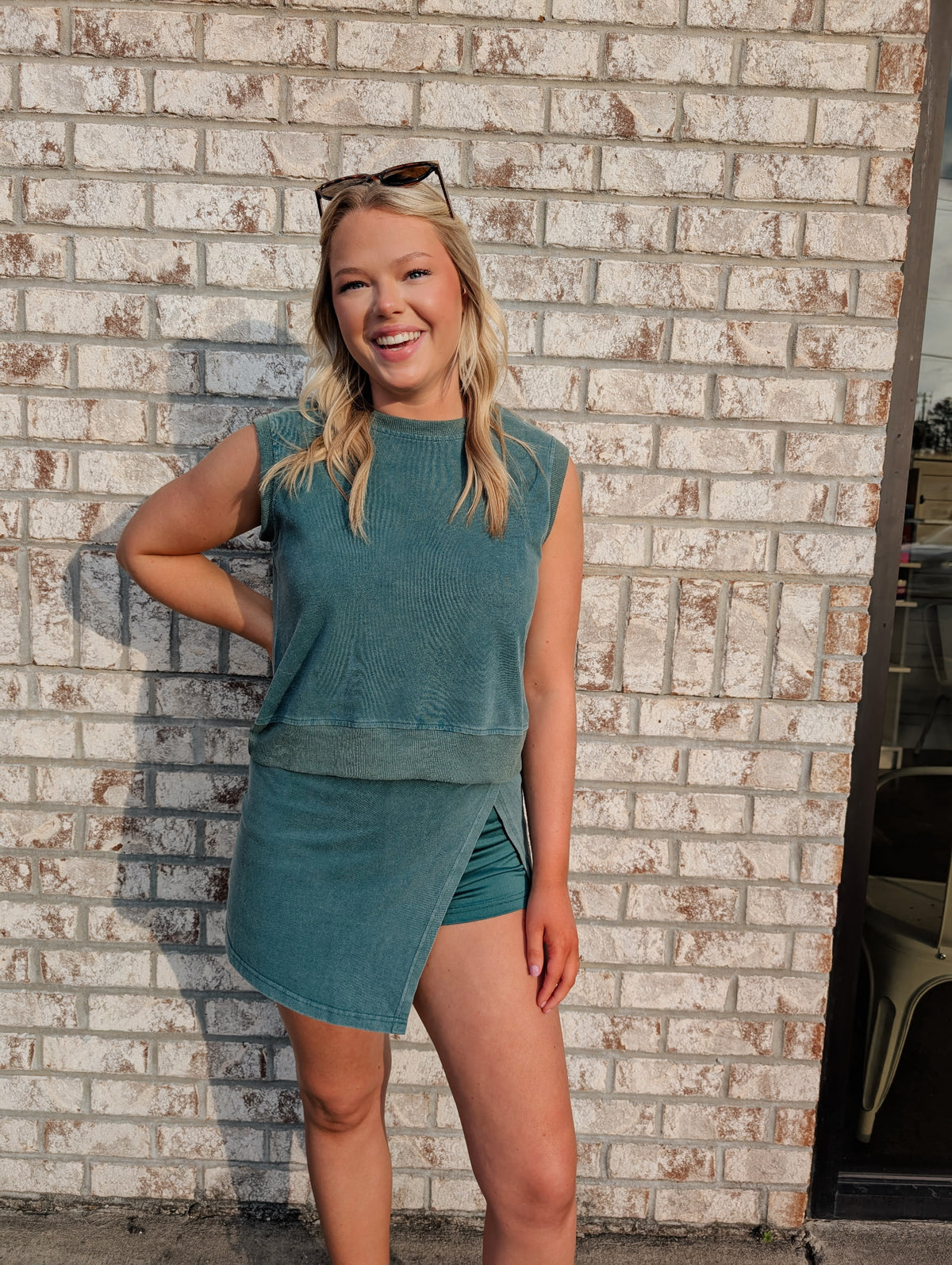 Sleeveless Top and Short Skirt Two Piece Set