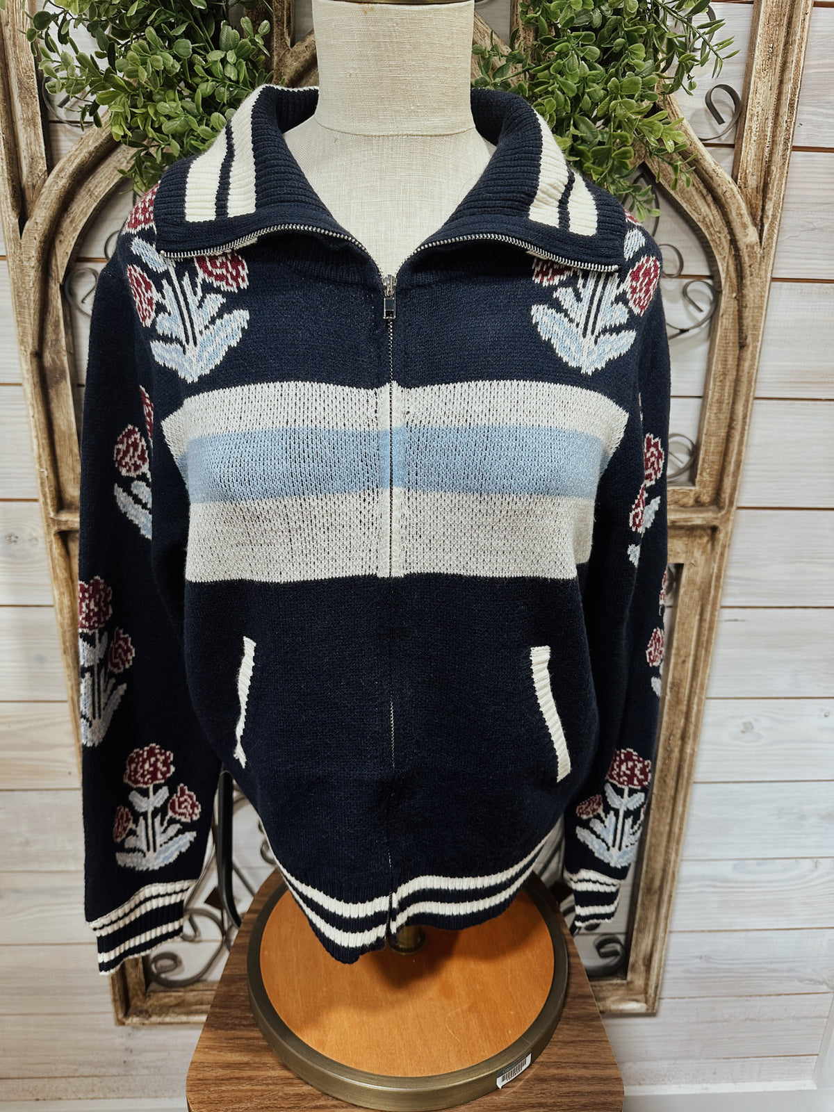 Jacquard Single Stem Knit Jacket