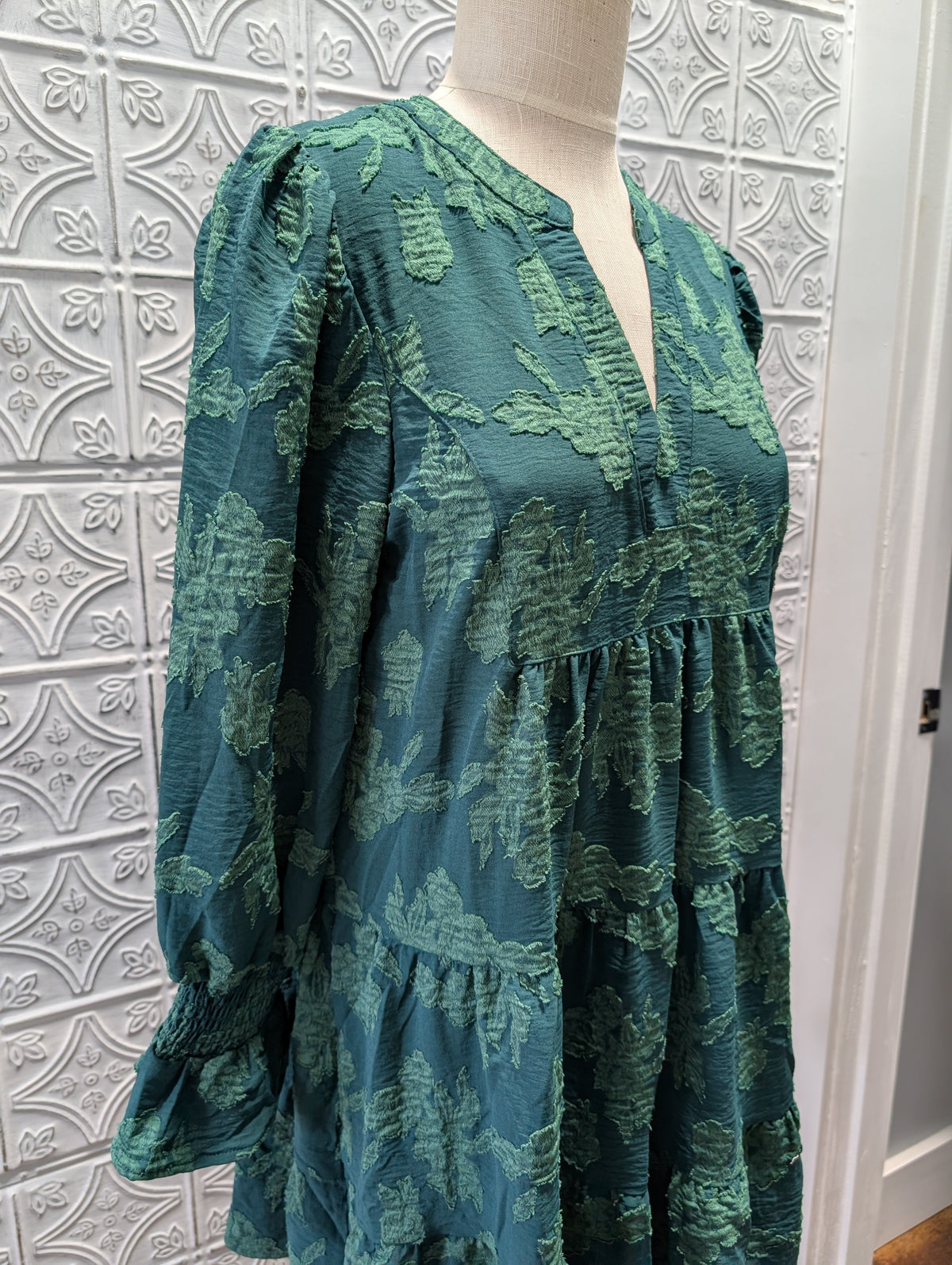 Jacquard Tiered Babydoll dress