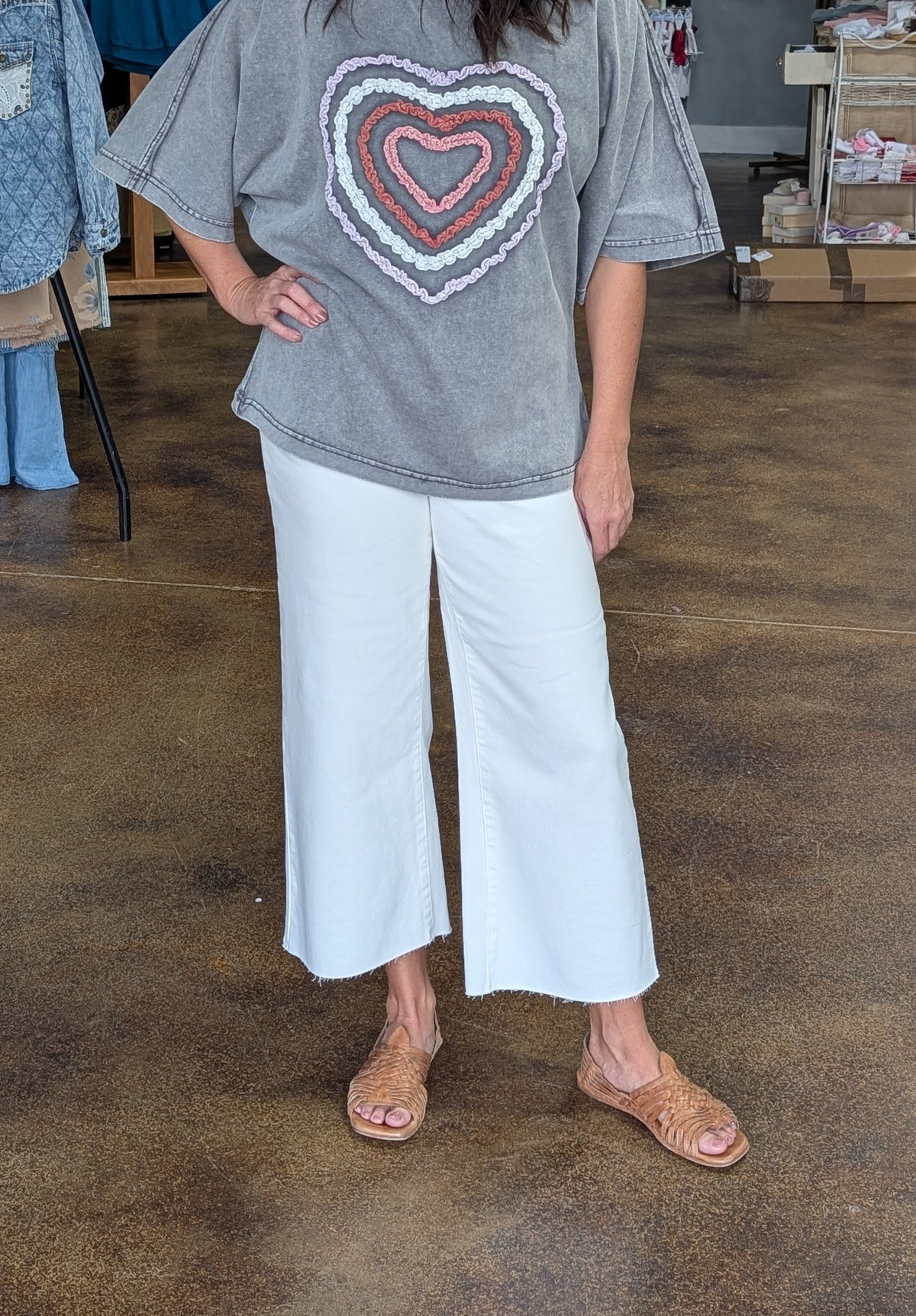 JB White Wide Crop Front Patch Pockets