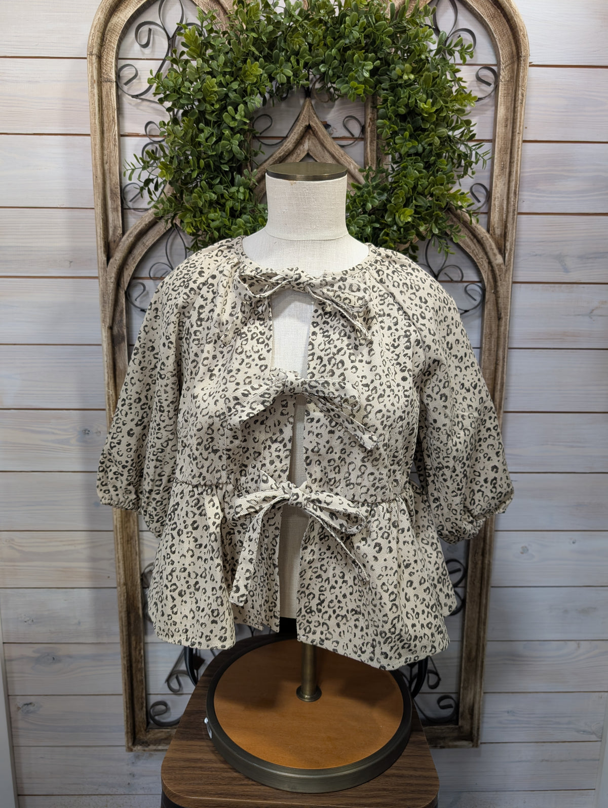 Leopard Print Top with ties
