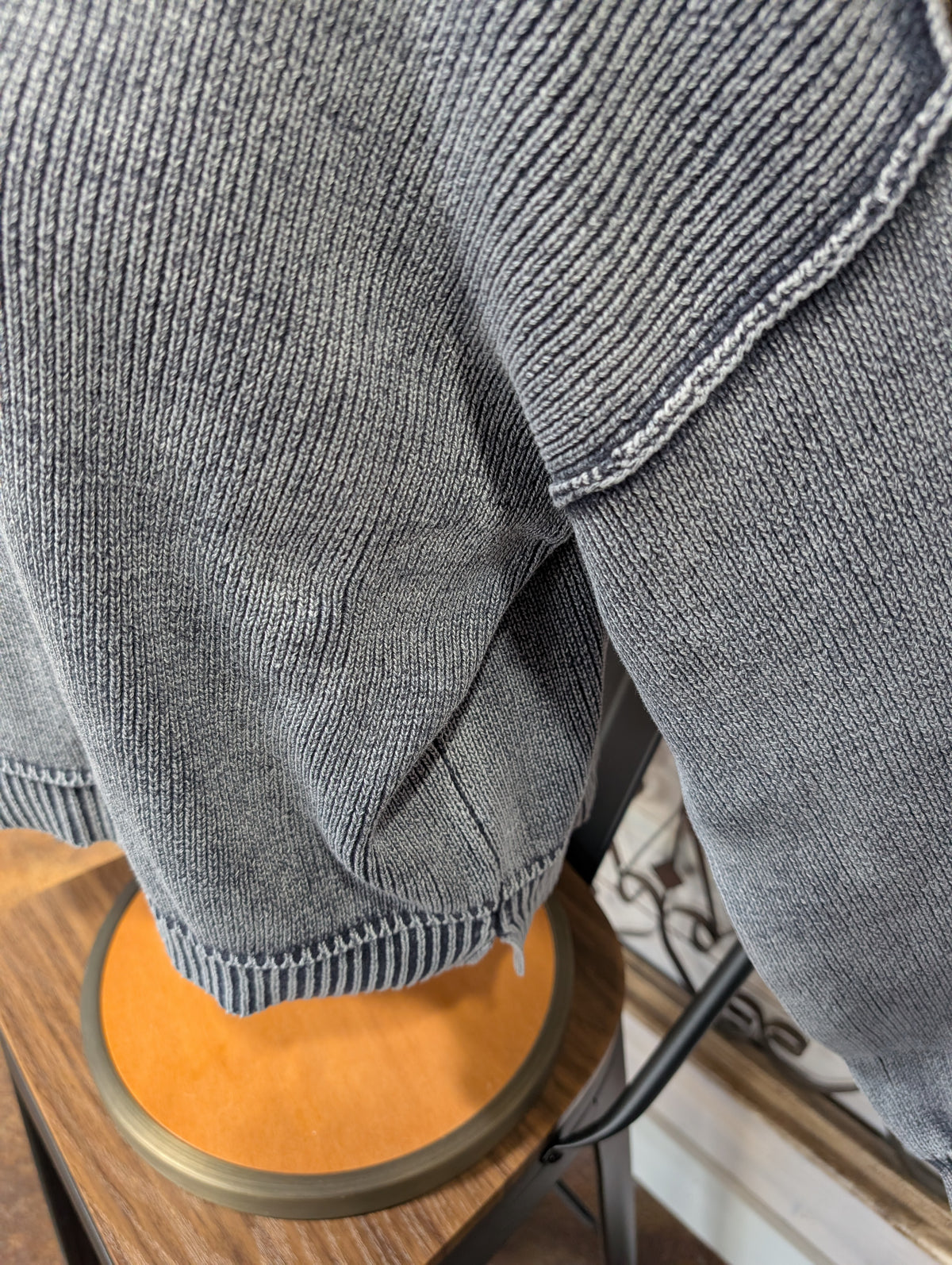 Mock Neck LS knit pullover sweater