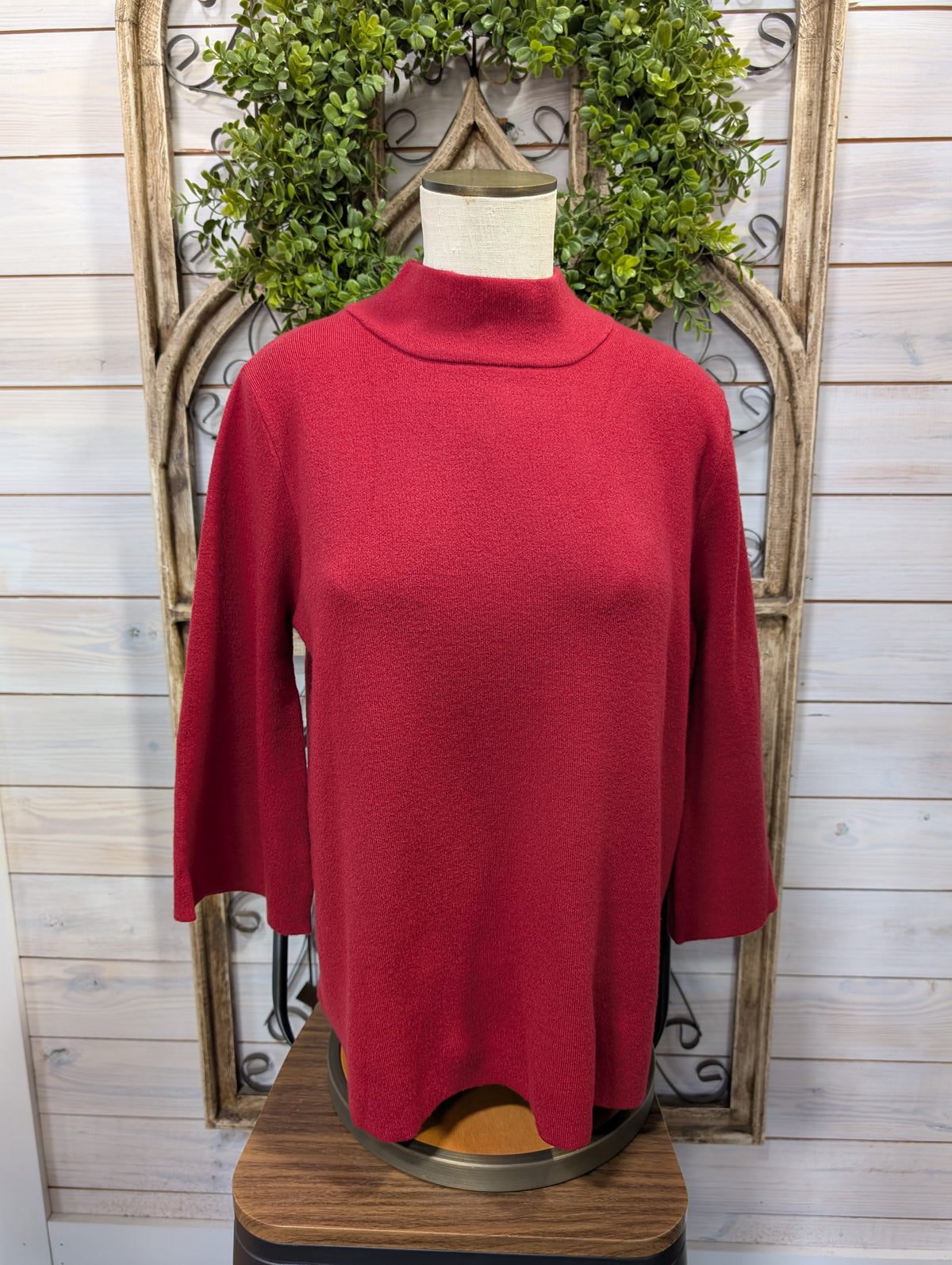 Mock neck knit pullover sweater