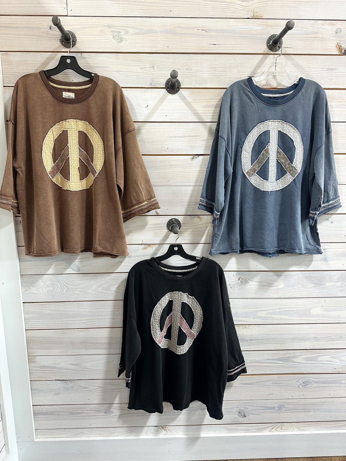 PLUS Mineral Wash Vintage Peace Sign Graphic Tee