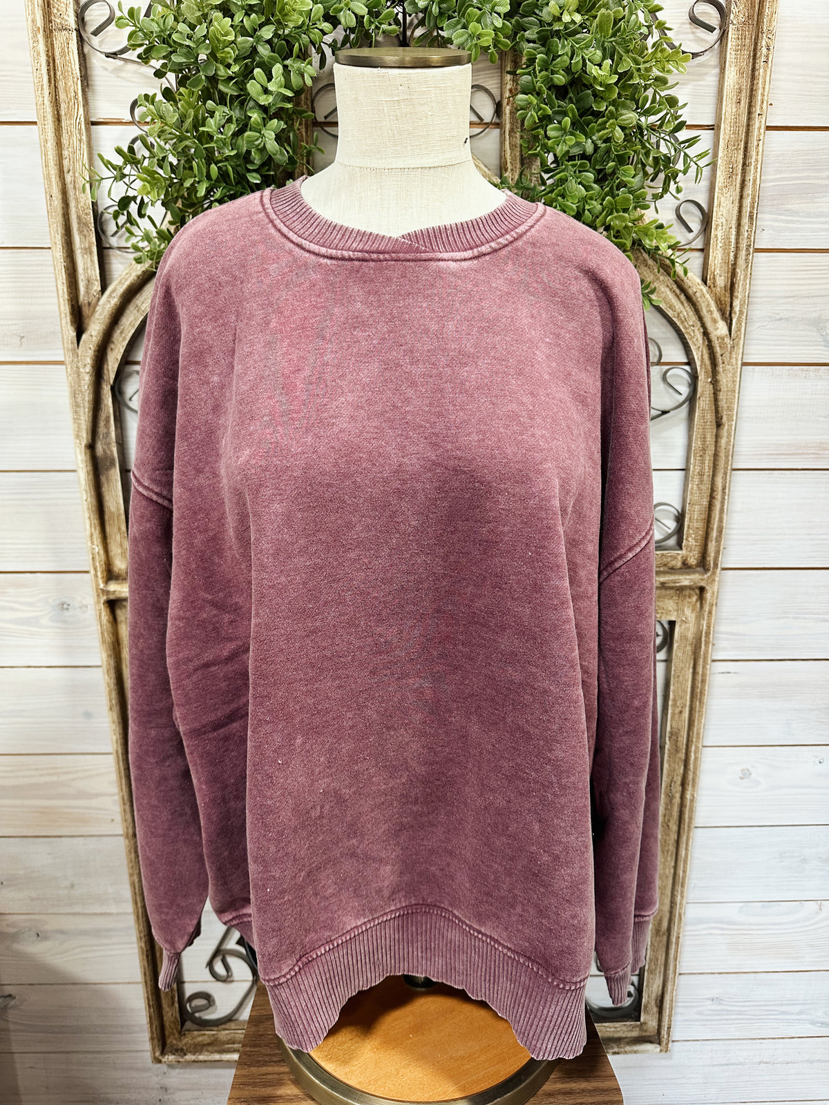 PLUS acid wash oversized fleece sweatshirt