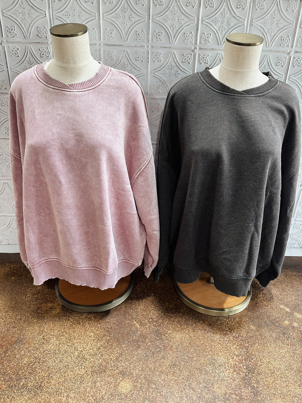 PLUS acid wash oversized fleece sweatshirt