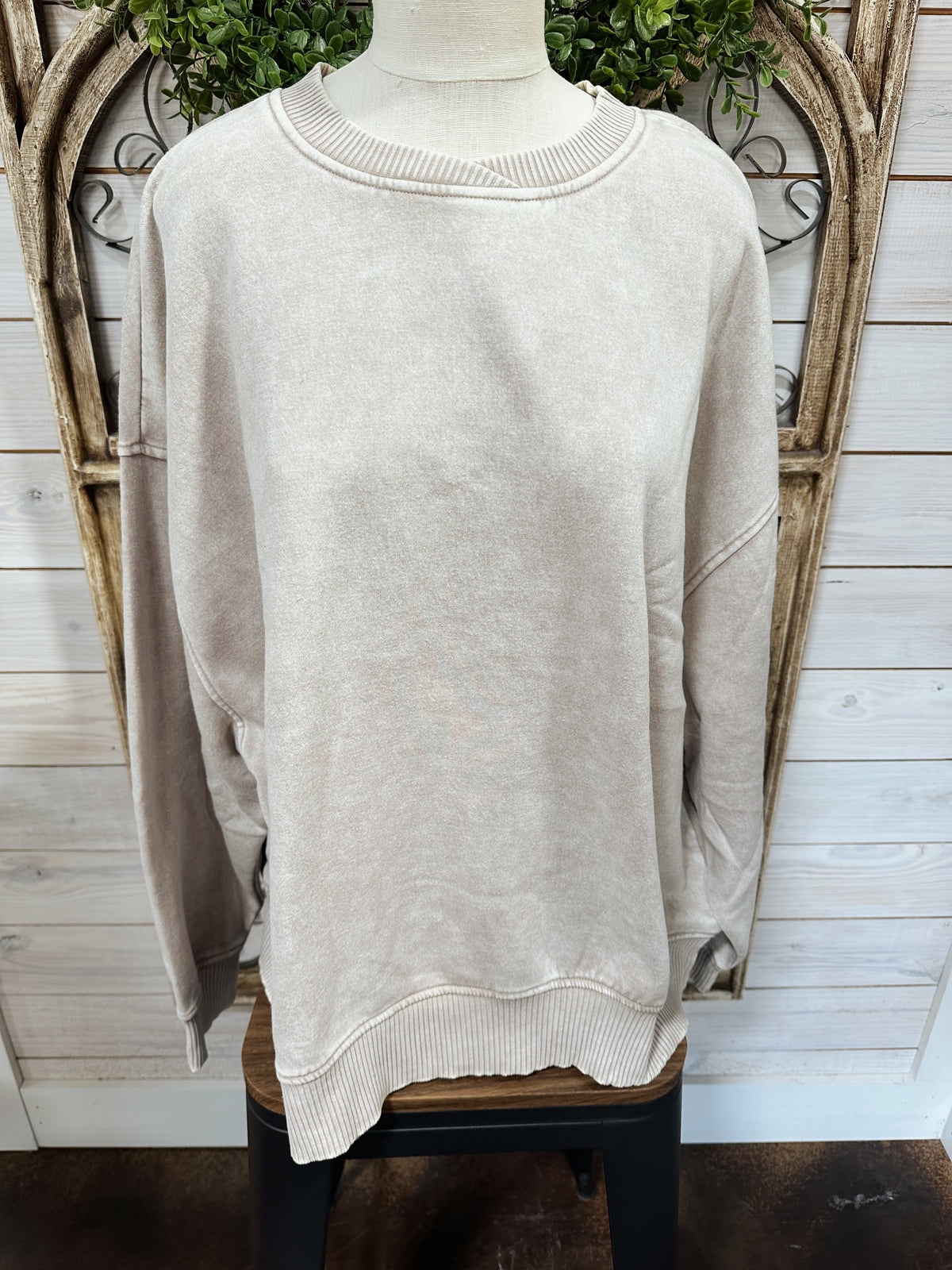 PLUS acid wash oversized fleece sweatshirt