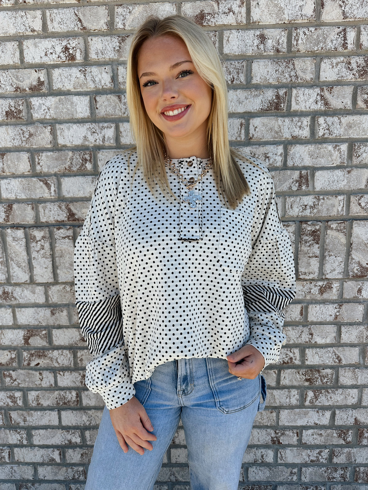 Polka Dot Print Top