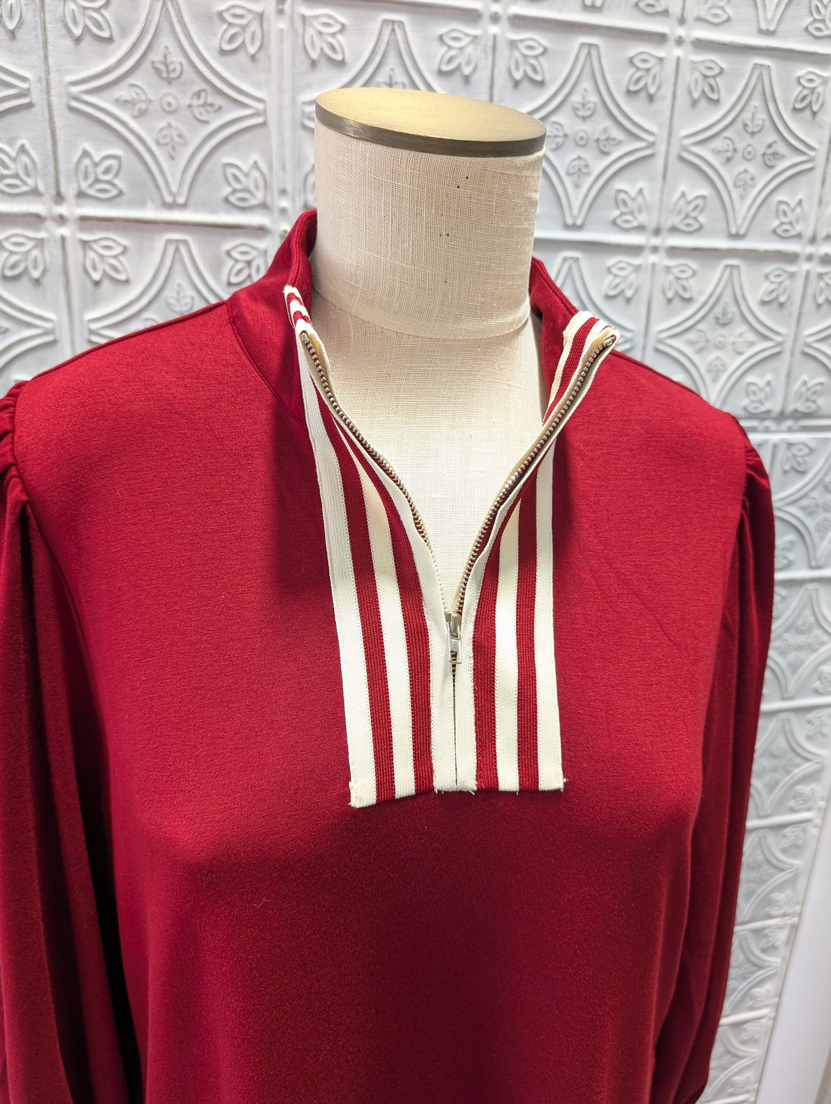 Puff Sleeve Zip Front Dress