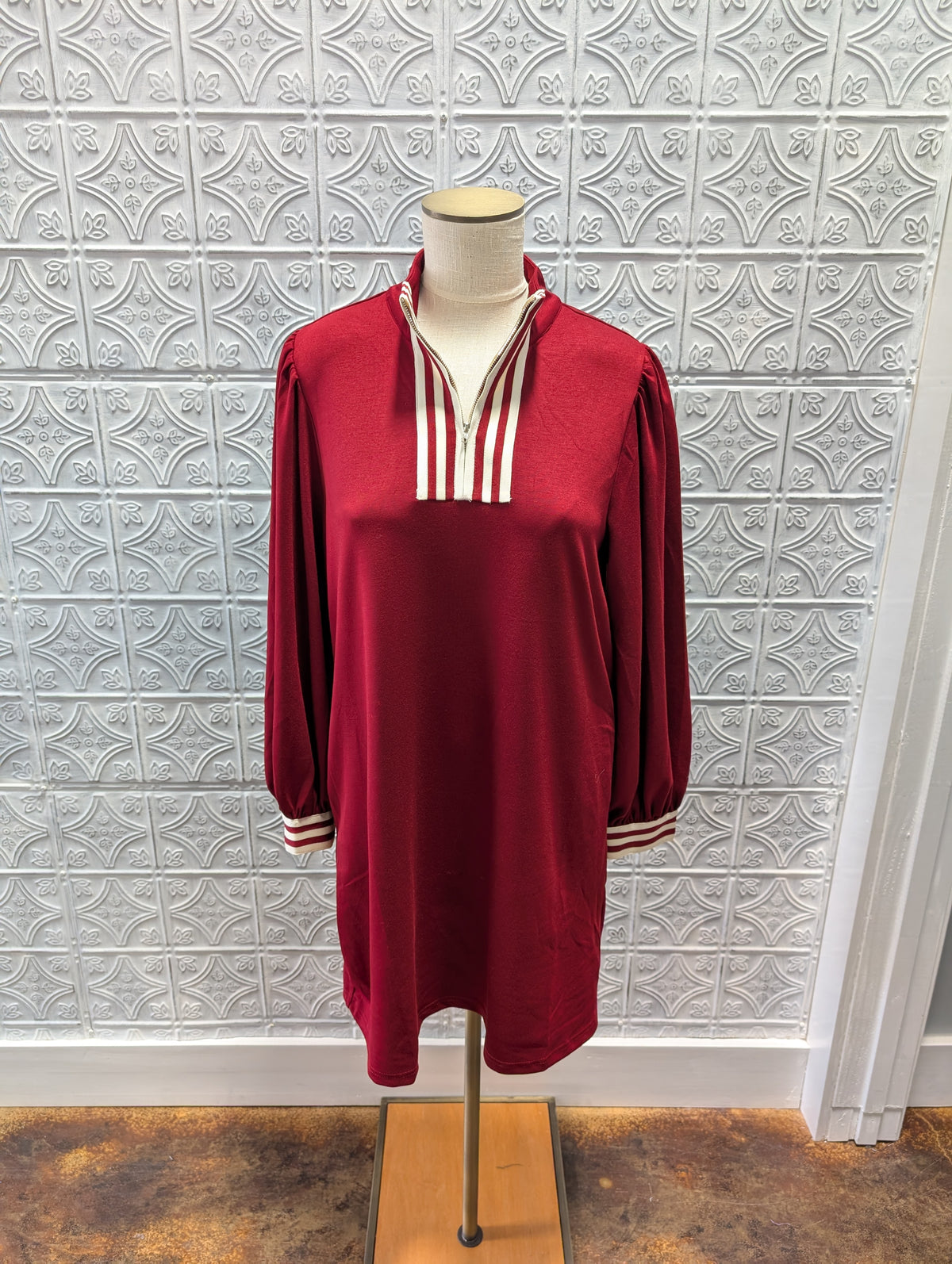 Puff Sleeve Zip Front Dress