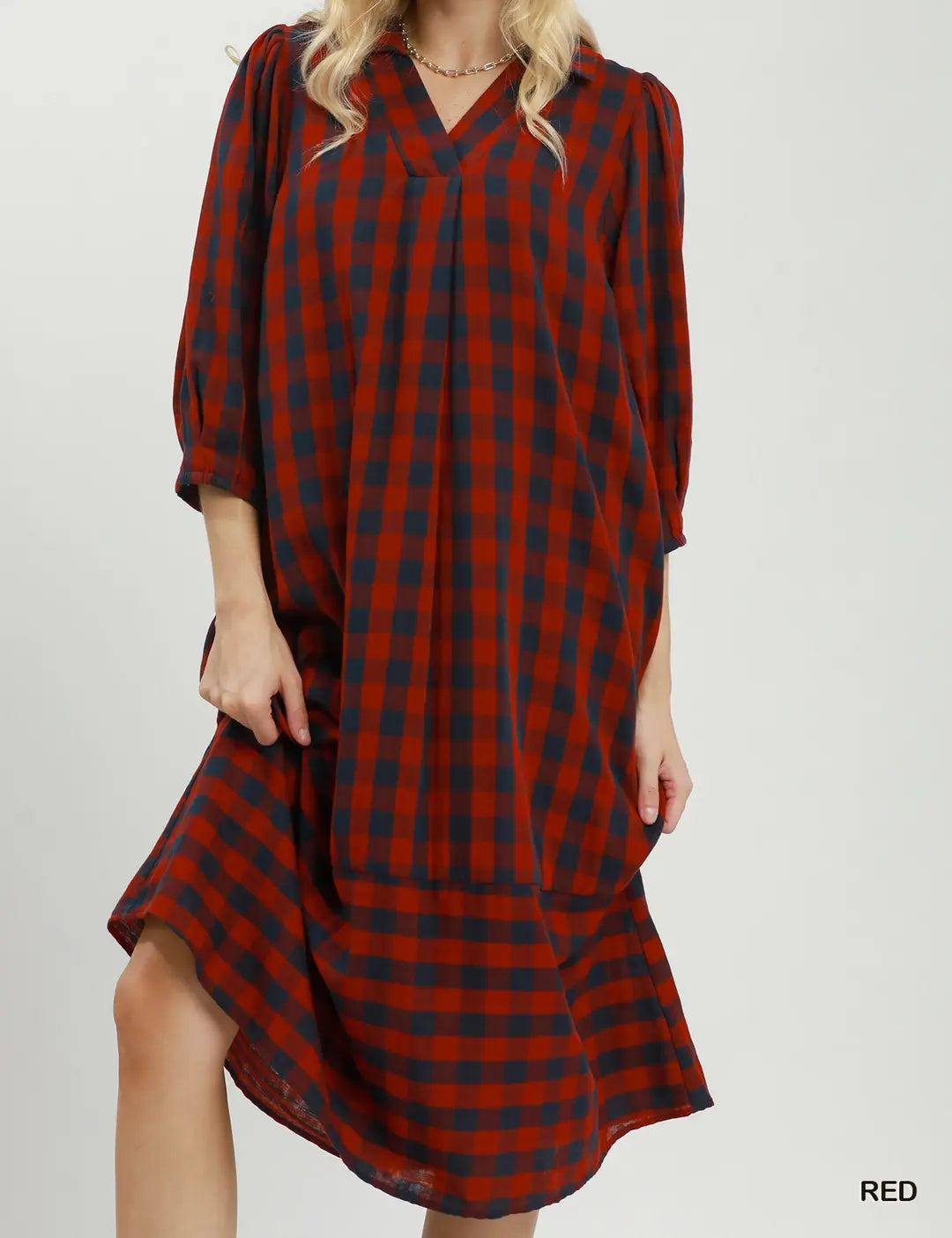 Checkered Midi Dress