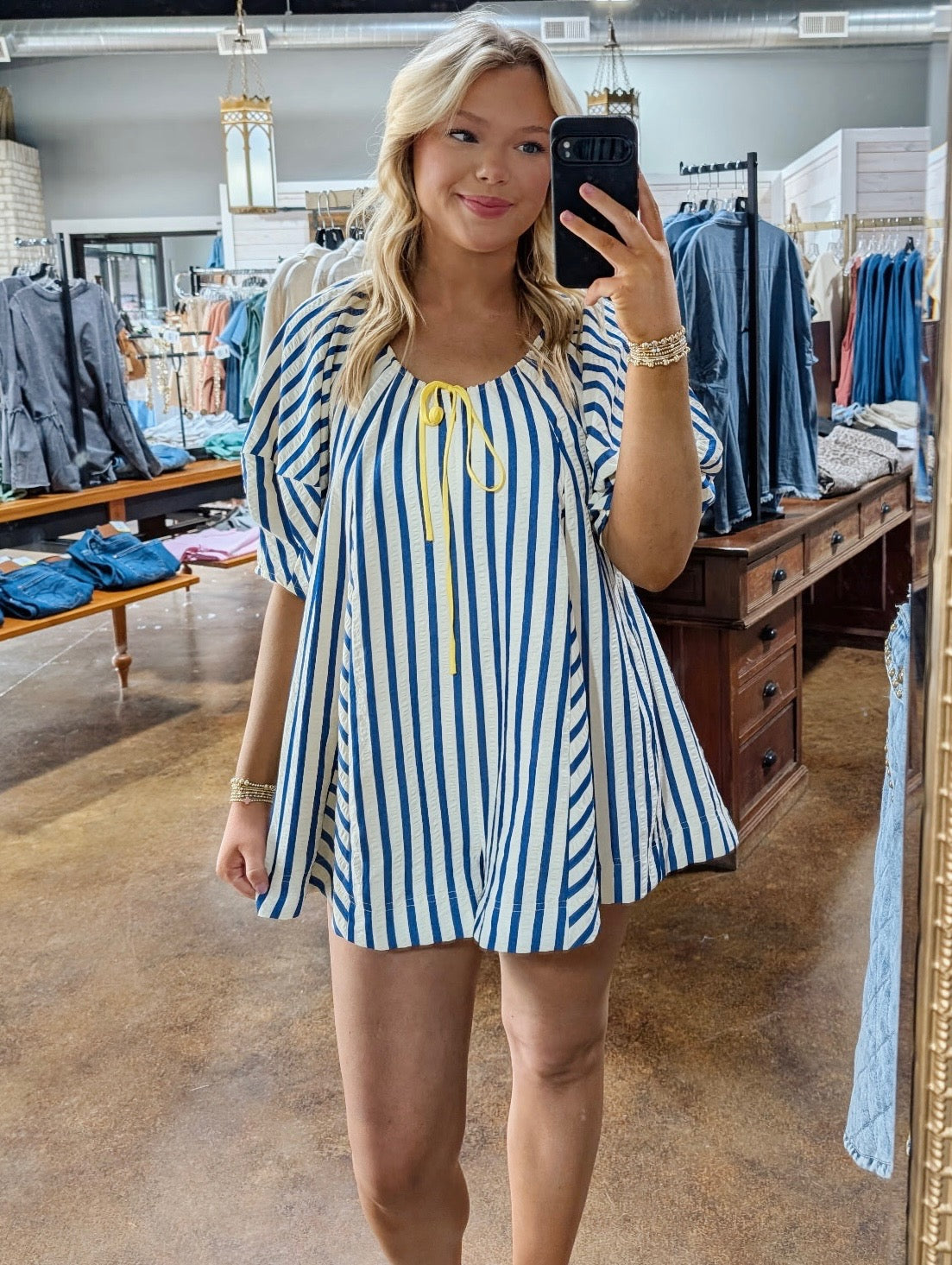 Royal Striped Scoop neck romper