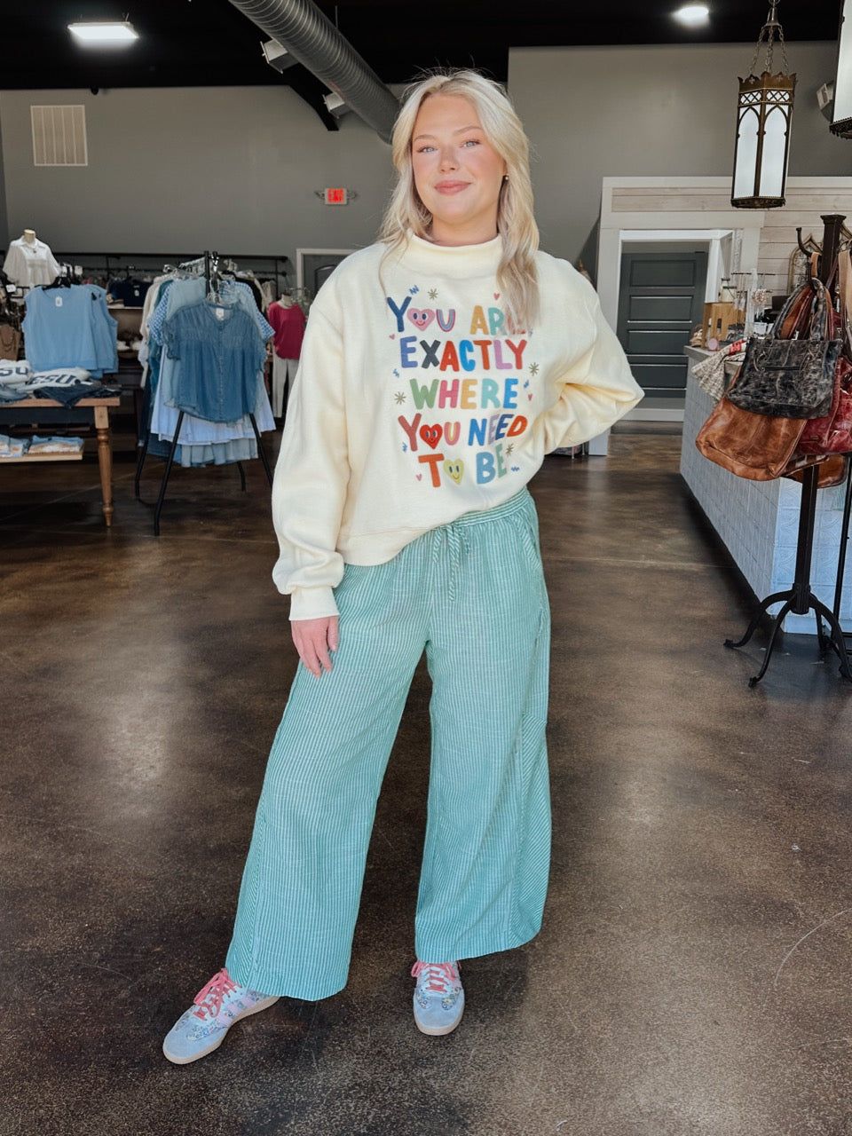 You Are Exactly reversible Mockneck Sweatshirt