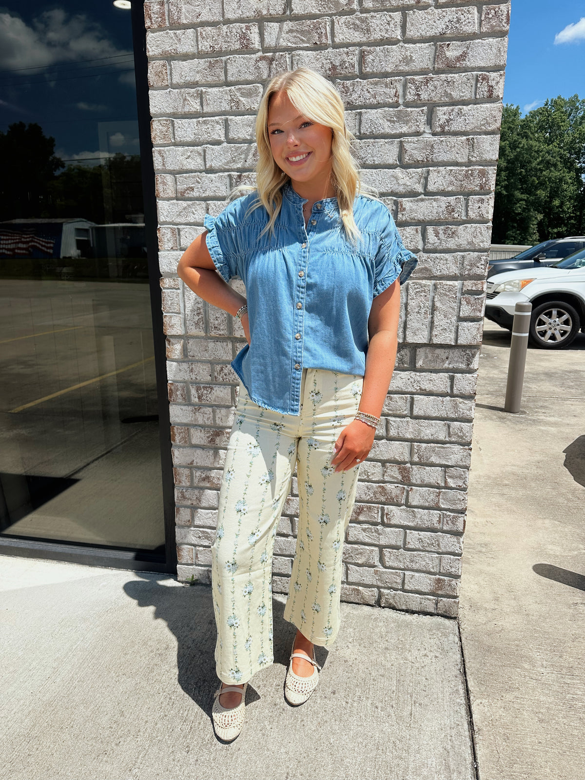 Lemon Floral Print Pant