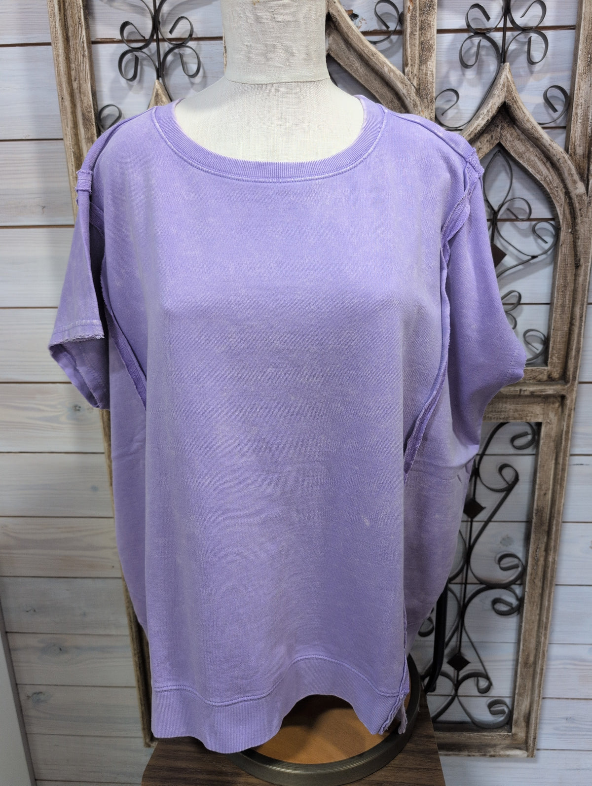 Exposed Seam Mineral Wash Tee Plus
