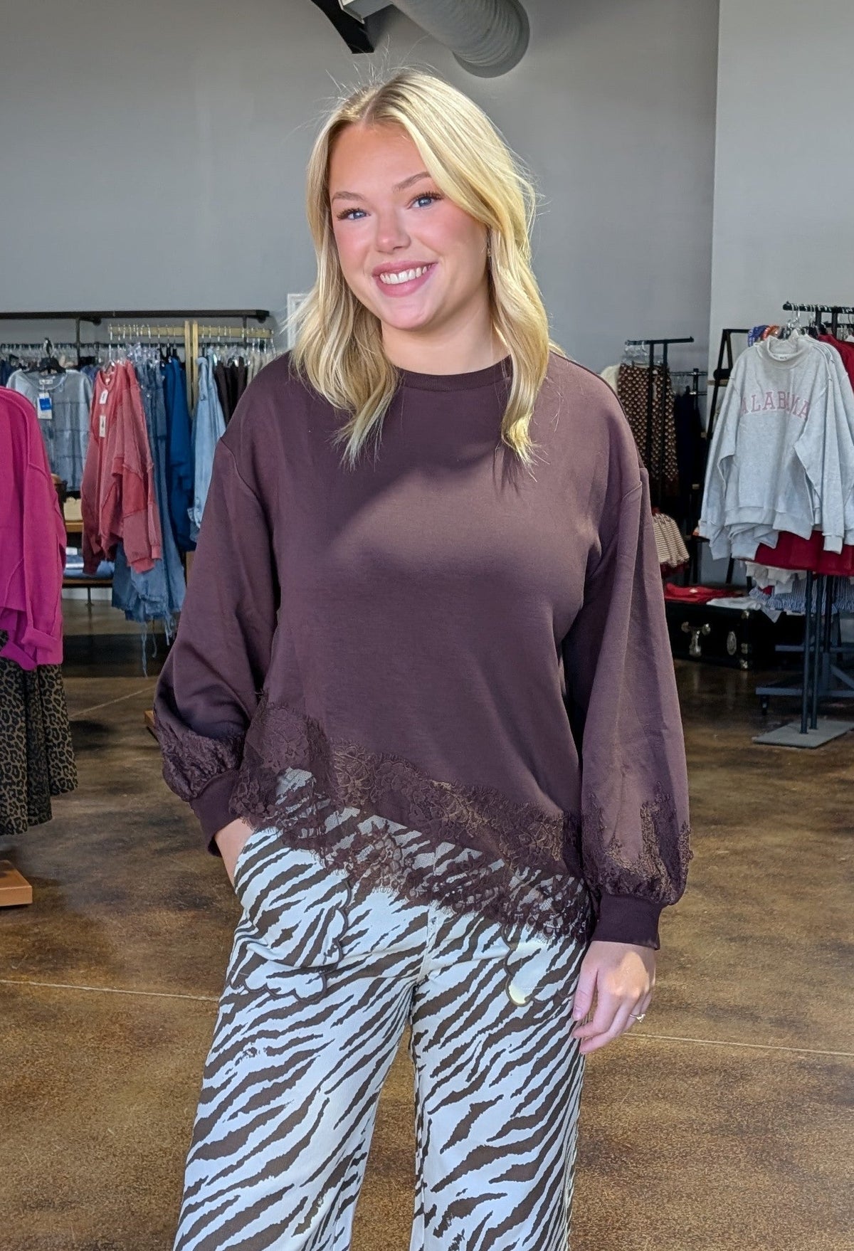 Asymmetrical Lace Bottom Top