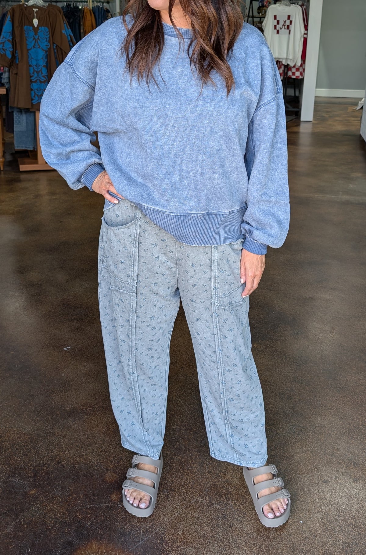 Ditsy Print Terry Pant